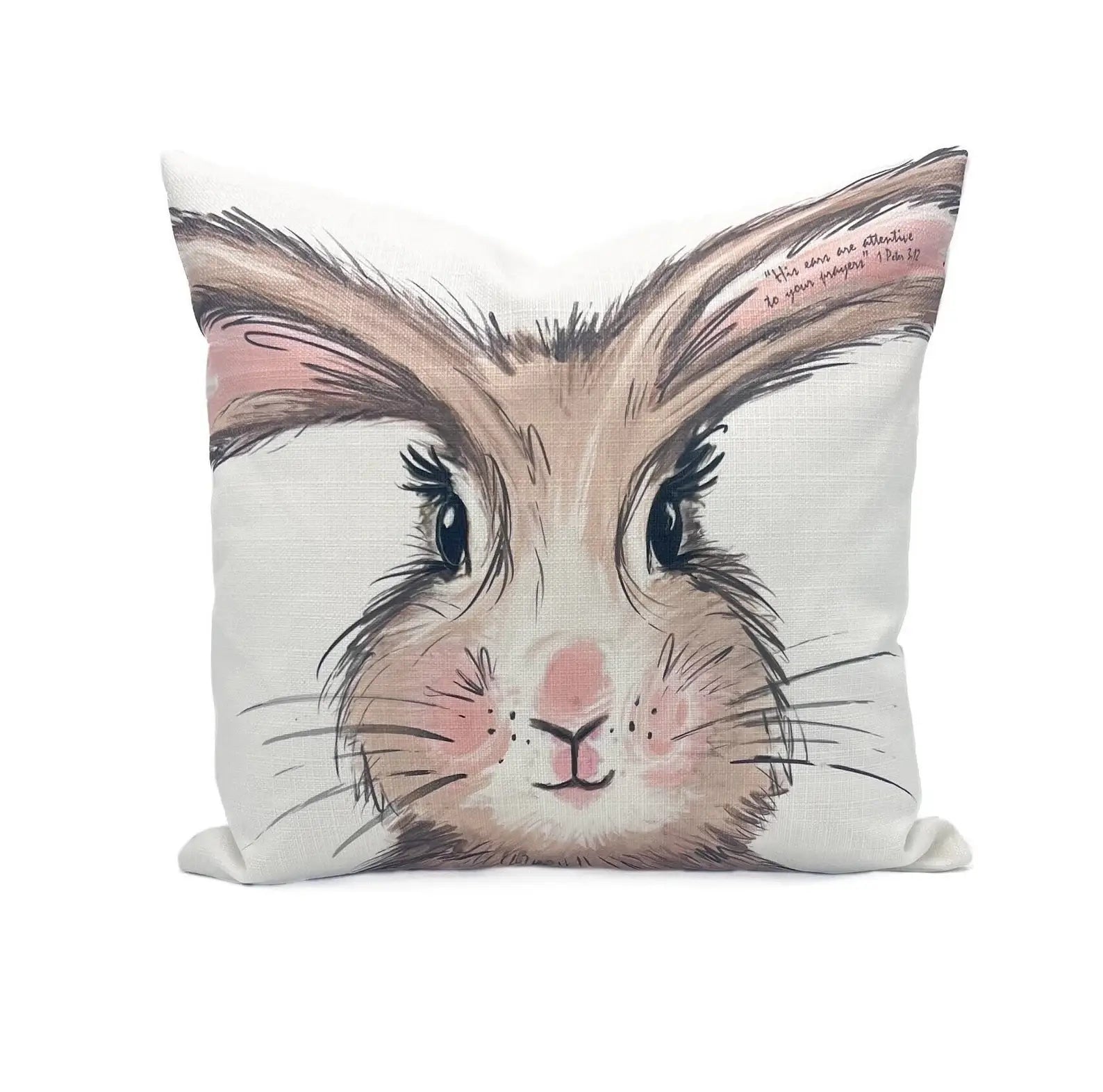 All Ears Bunny Easter Pillow with Scripture Reference
