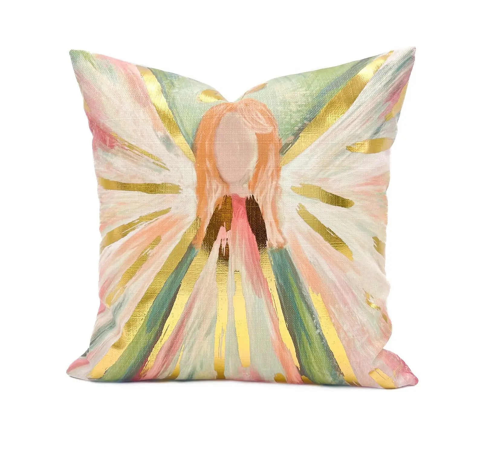 Gold Foil Angel of Grace Velvet Pillow