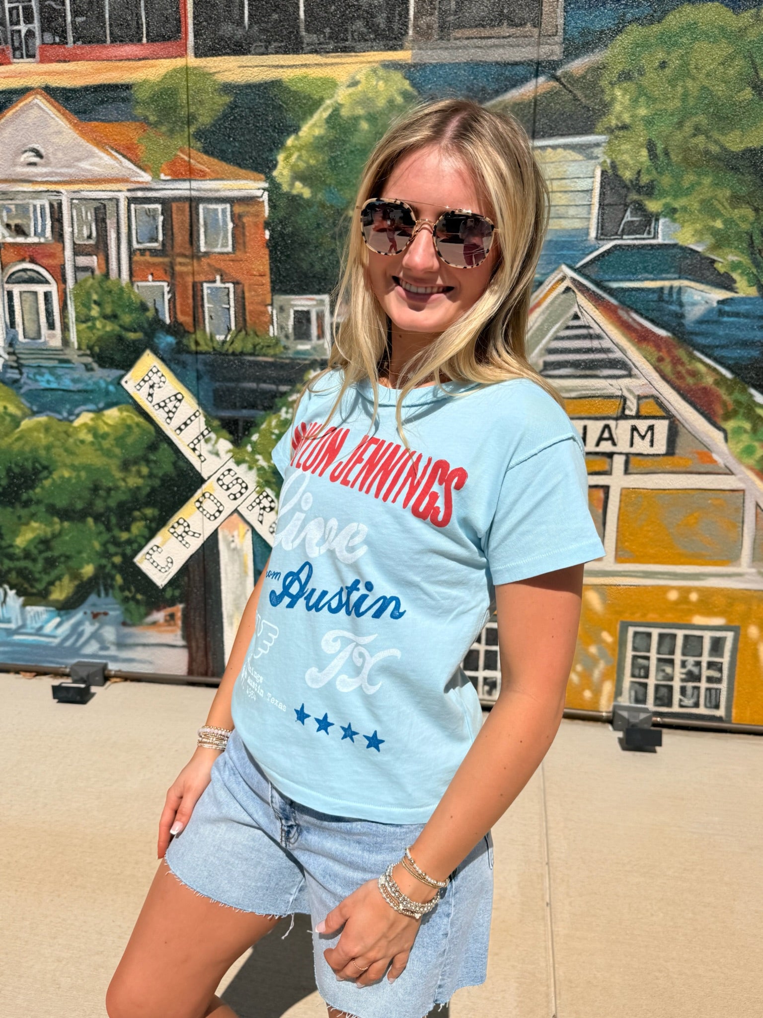 Waylon Jennings Live From Austin Reverse GF Tee | DAYDREAMER