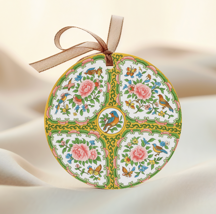Antique Rose Medallion Round Gift Tag Set