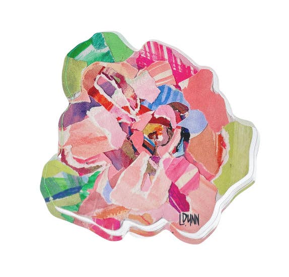 Pink Zinnia Bold Bloom Acrylic | Lauren Dunn