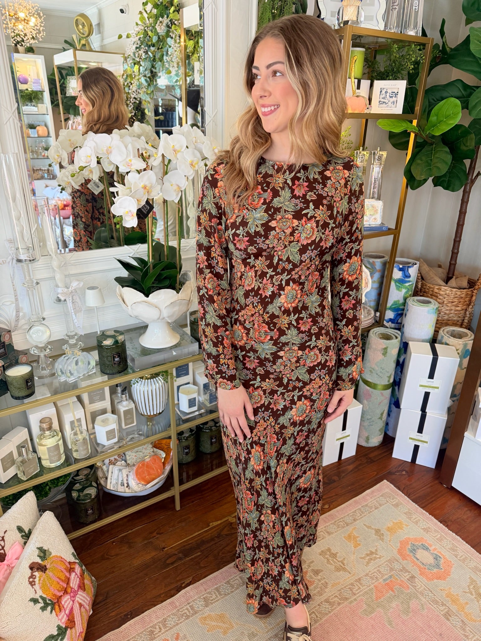 Lily Dress in Wallflower Brown | Elizabeth James The Label