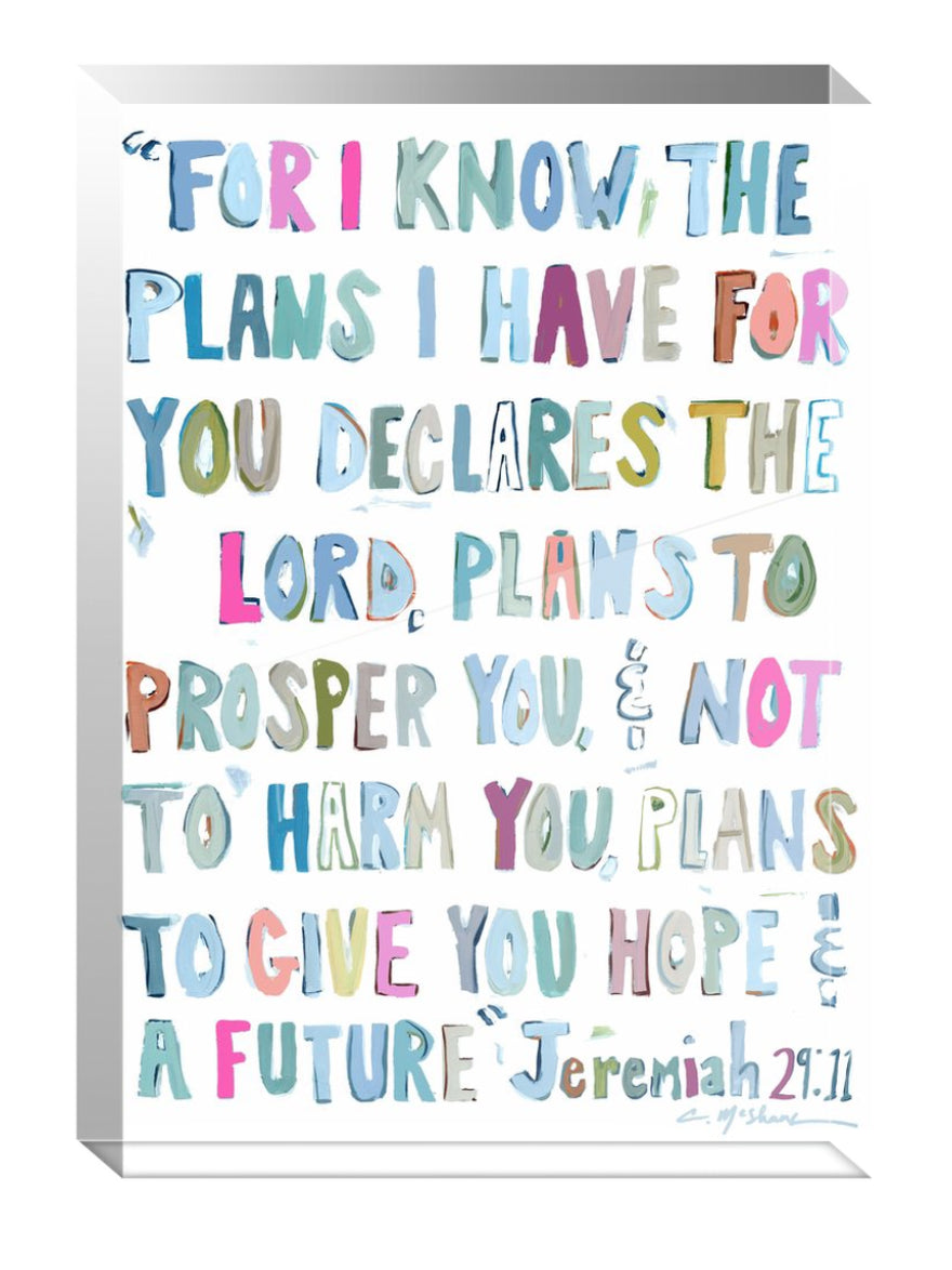 Jeremiah Acrylic Block, Pinks | Chelsea McShane Art