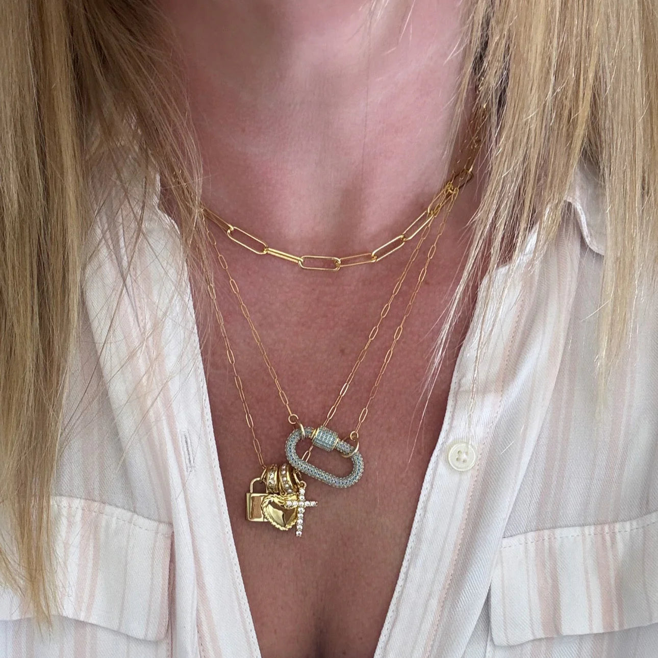 Skinny Link Carabiner Chain - 16" | Allison Avery