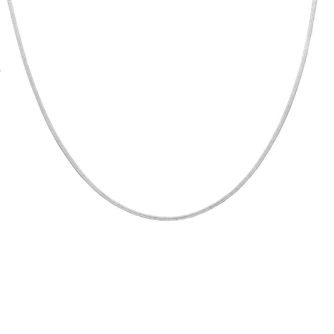 Silver Micro Herringbone Necklace | Brenda Grands