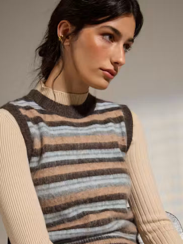 Bastille Striped Knit Vest | Dèluc