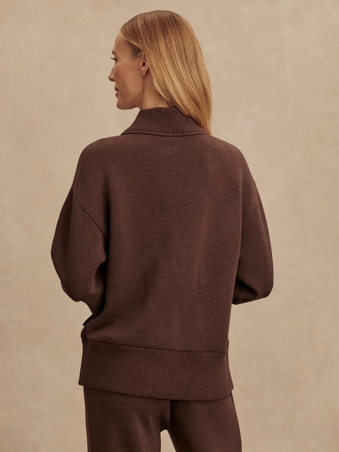Sally Half Zip Sweat - Coffee Bean Marl | Varley