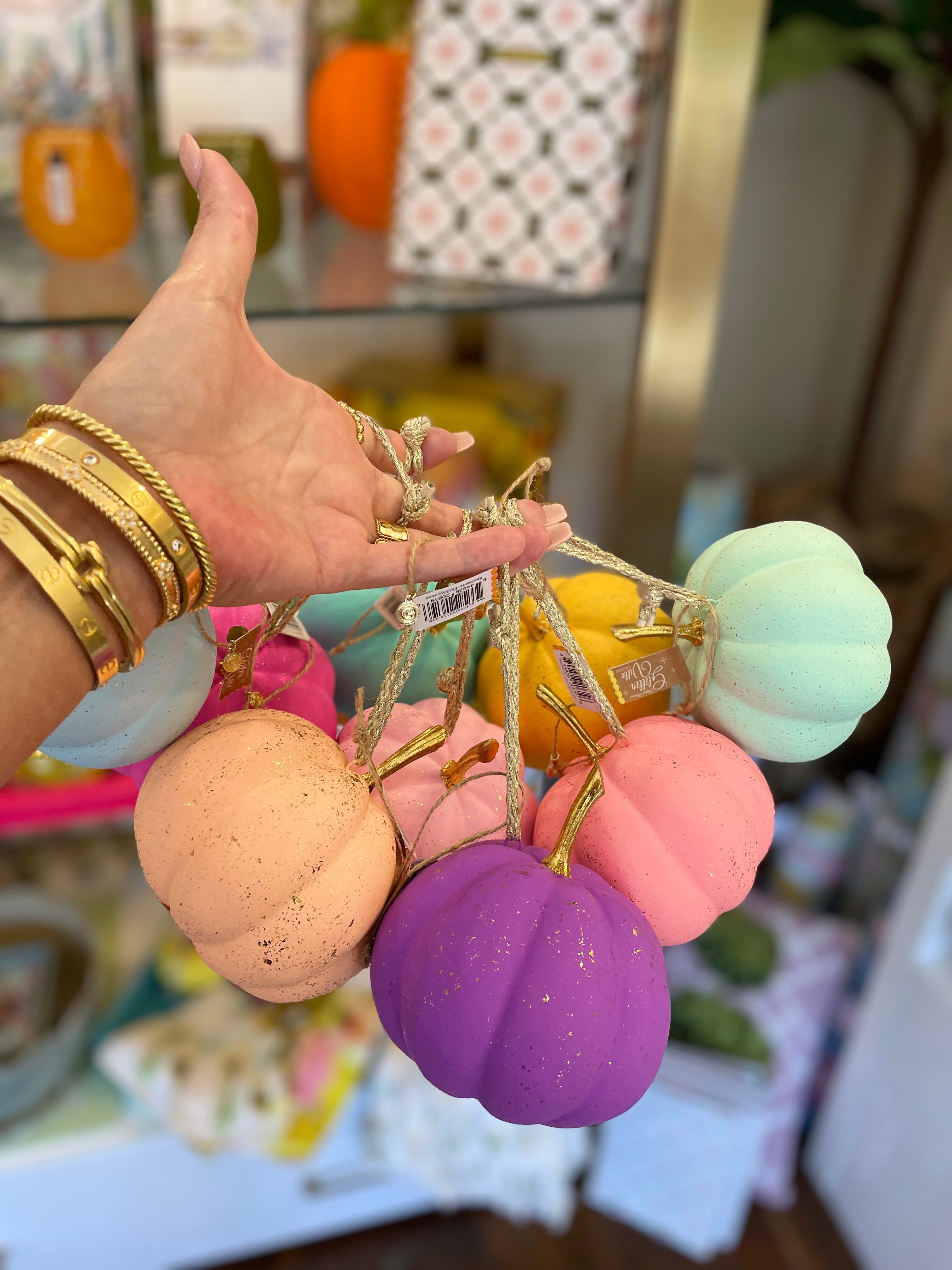 Rainbow Pumpkin Ornaments | Glitterville