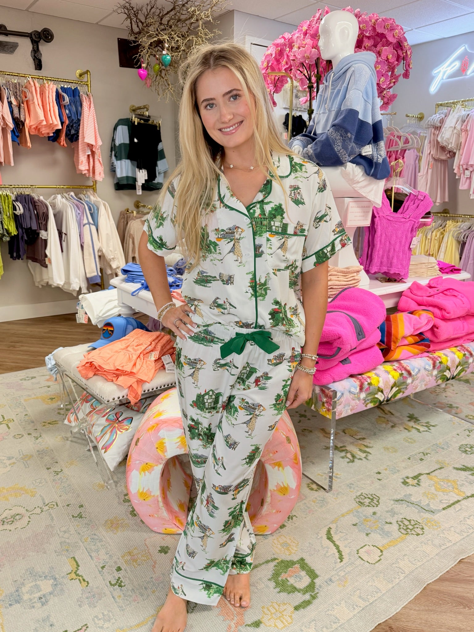 Golf Toile Pajama Pants Set | Katie Kime