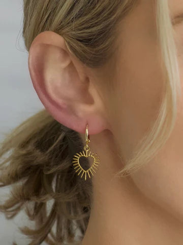 ABLAZE Heart Huggie Earrings | Farrah B