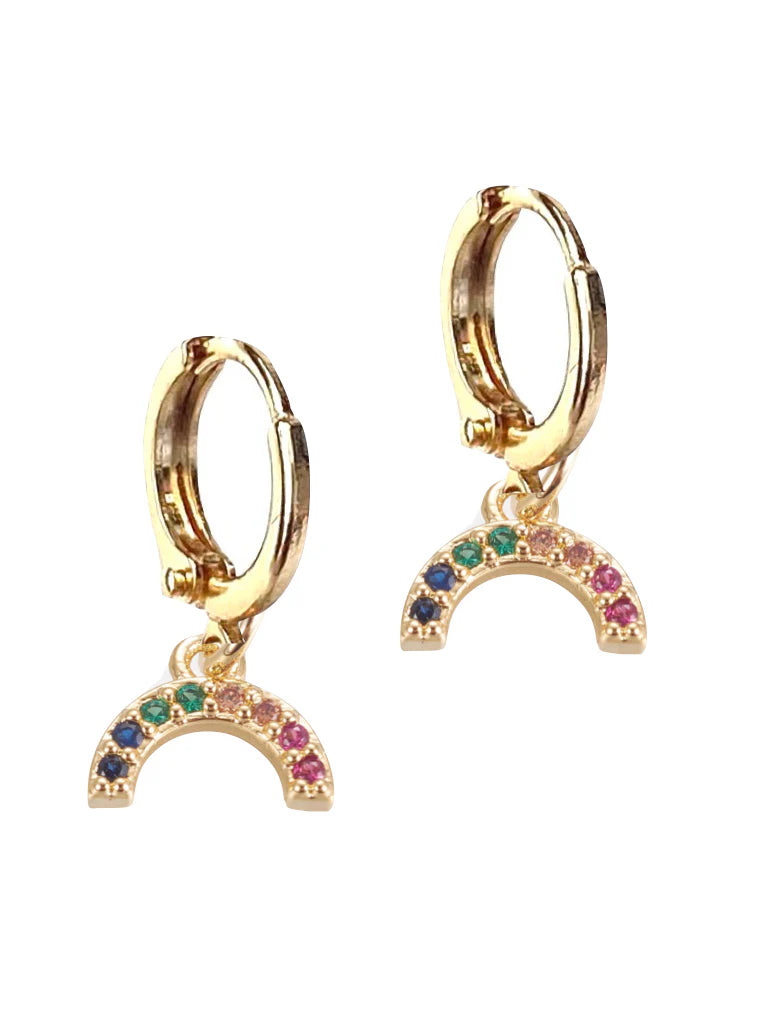 RAINBOW KISSES Huggie Earrings | Farrah B