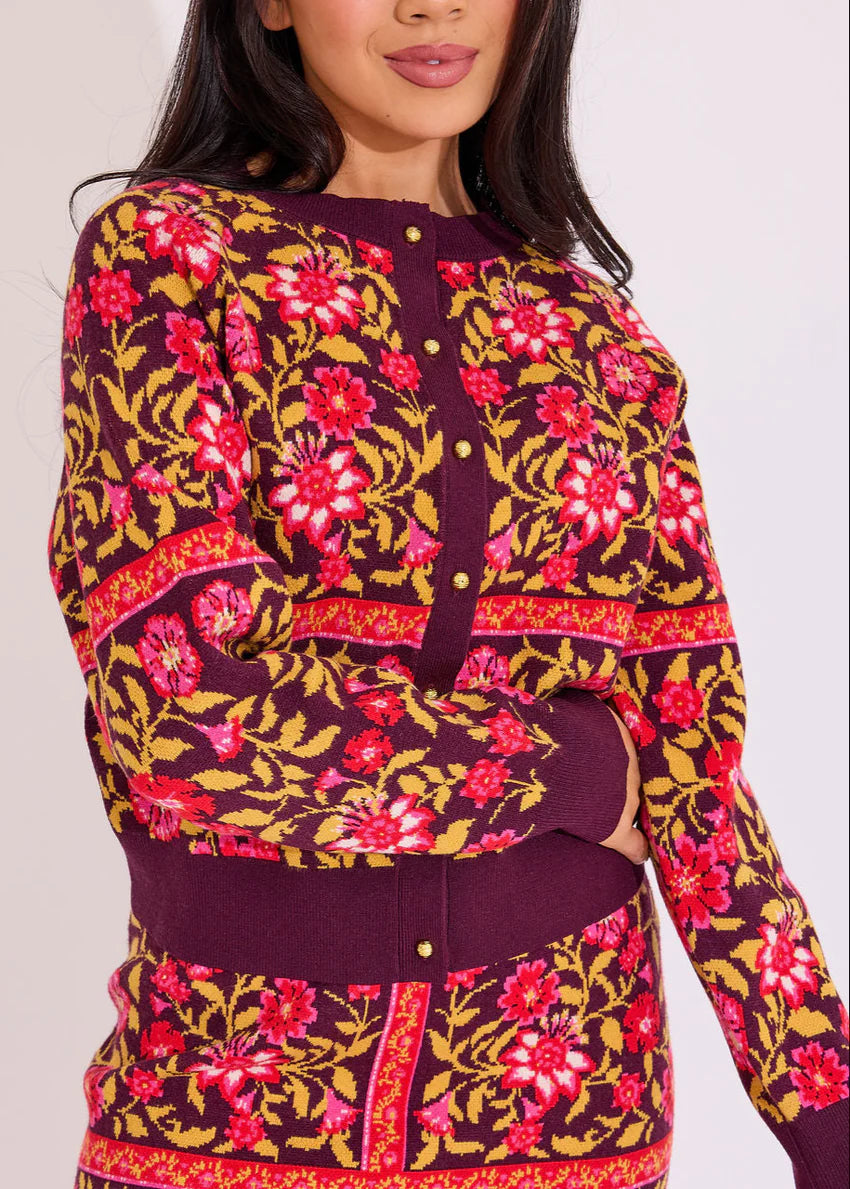 Meredith Cardigan - Golden Floral | Alden Adair