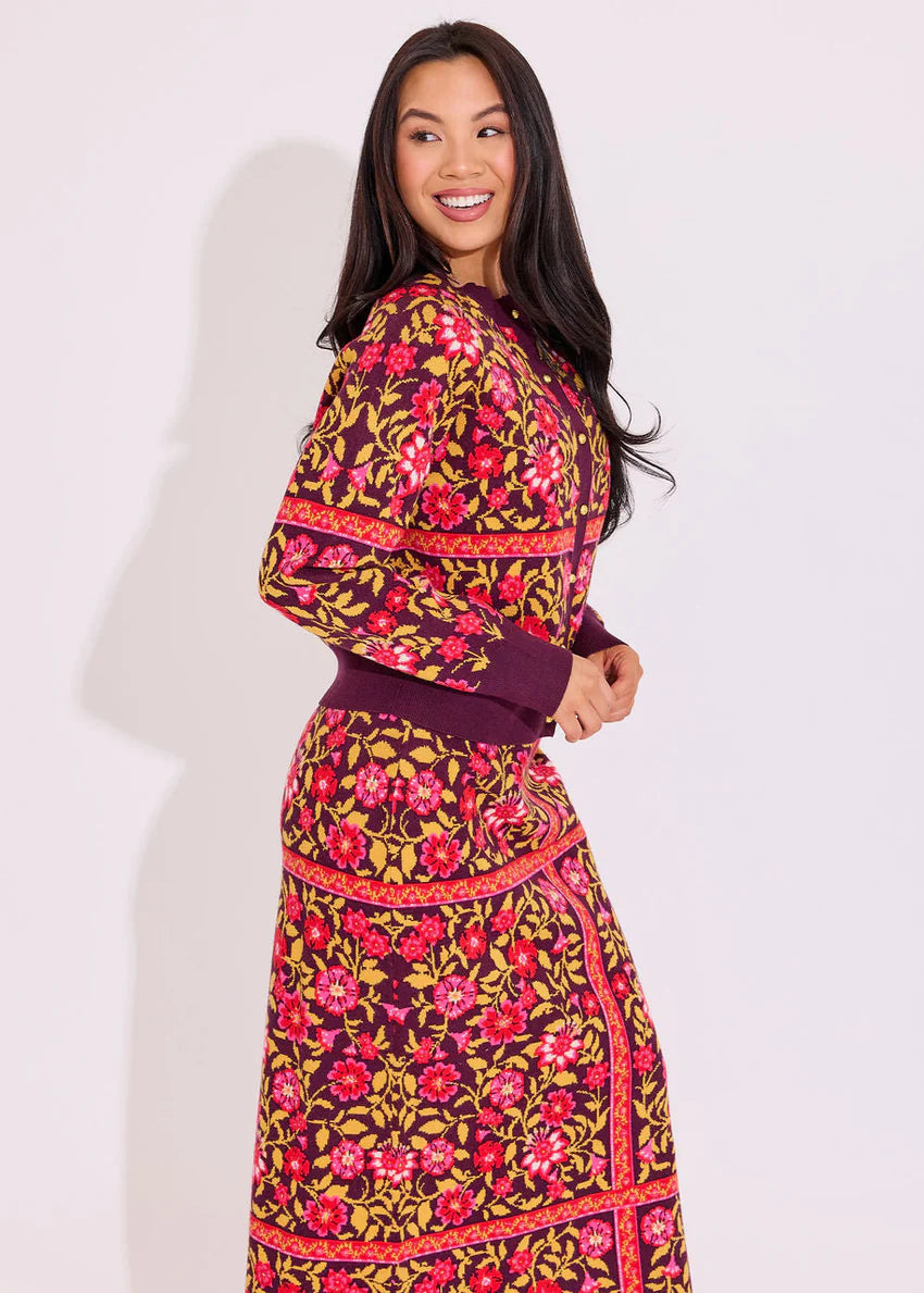 Meredith Cardigan - Golden Floral | Alden Adair