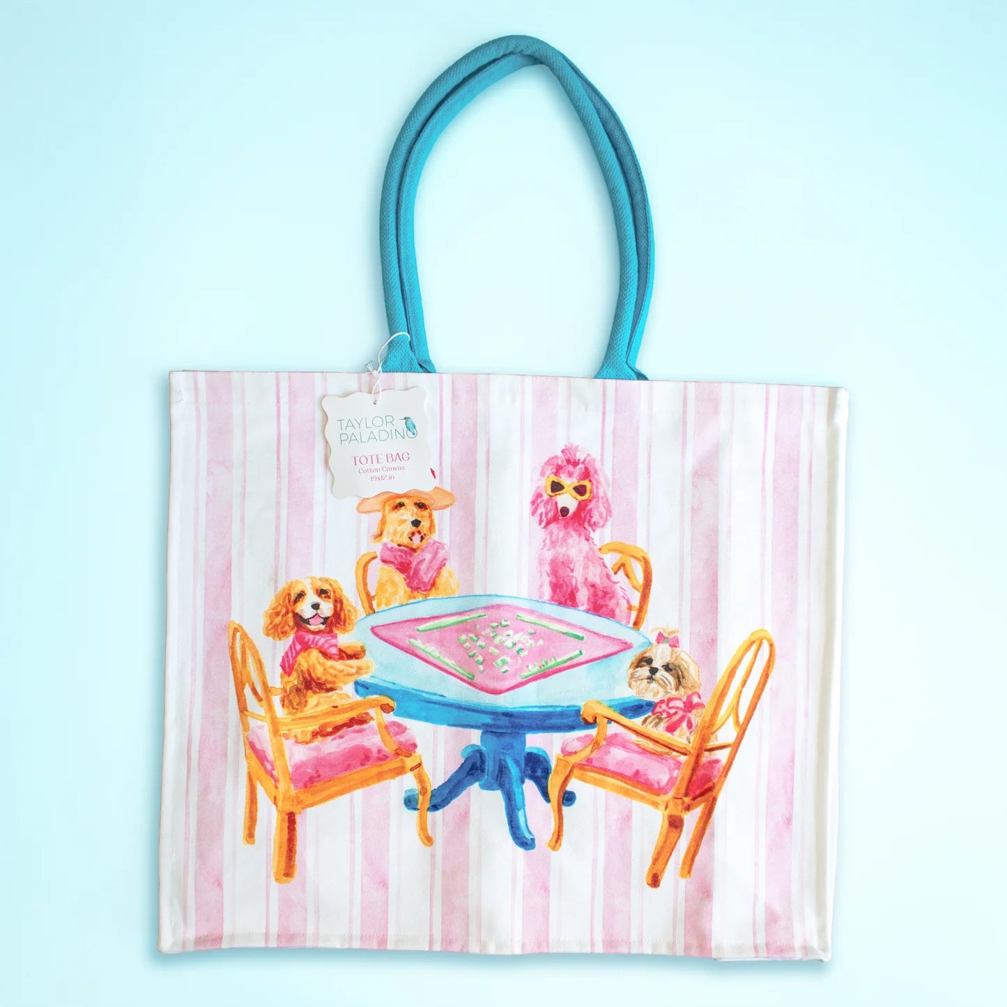 Dogs Playing Mahjong Tote Bag | Taylor Paladino
