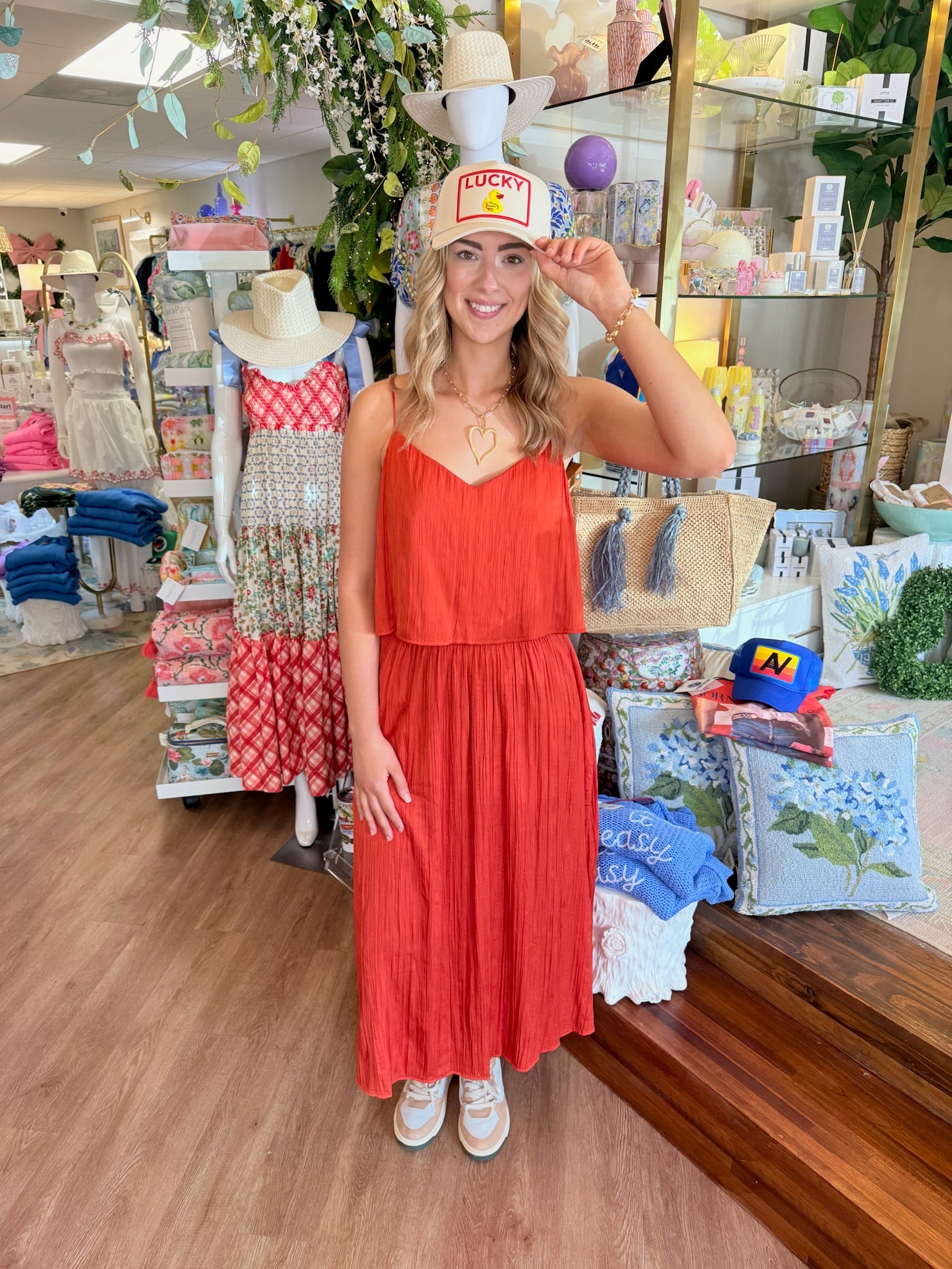 Fiore Crinkle Satin Crop Tank - Cabana Red | Z Supply