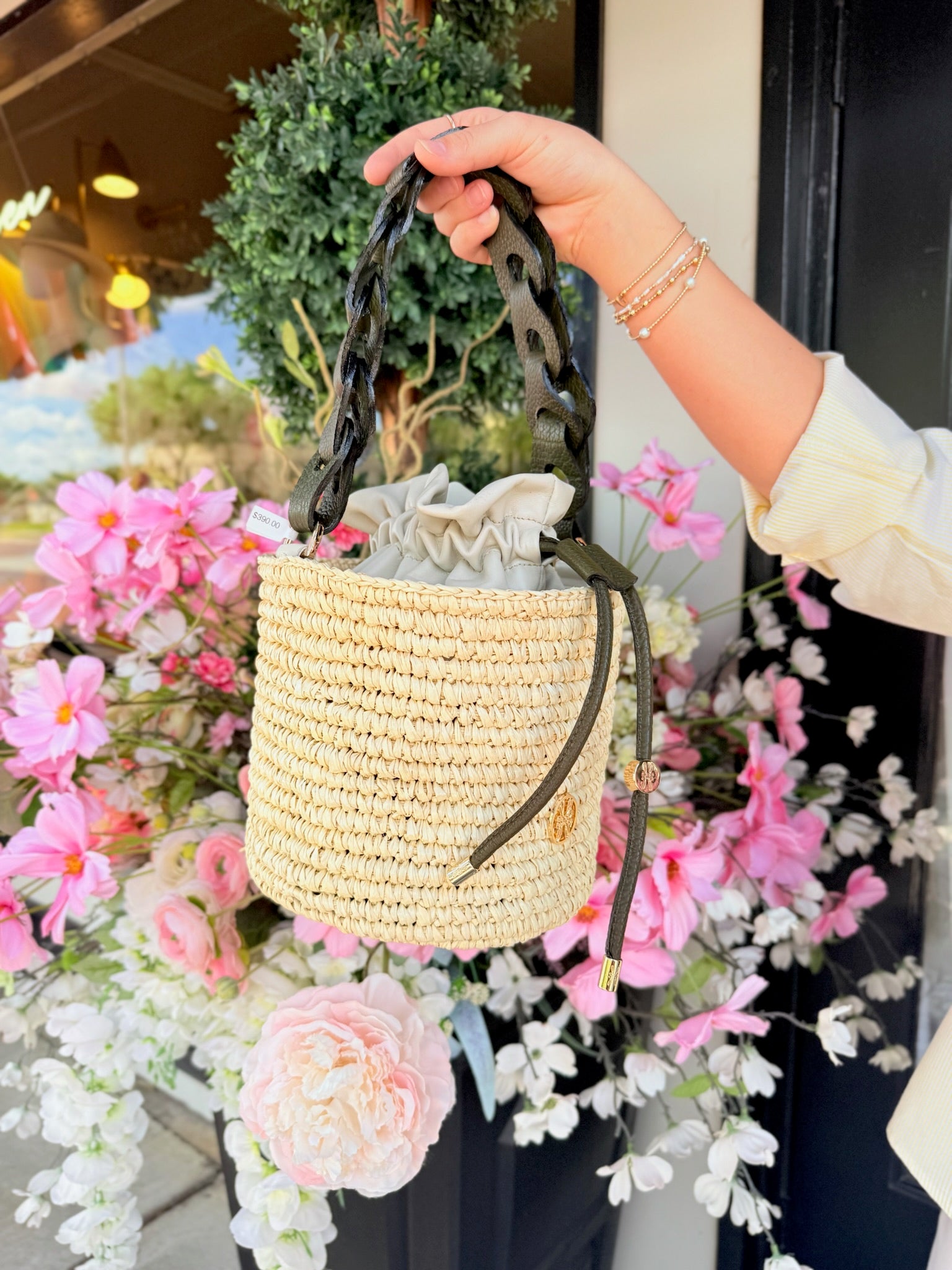 Brisa Medium Bag - Natural W/Chocolate Leather | Maki Palmaza