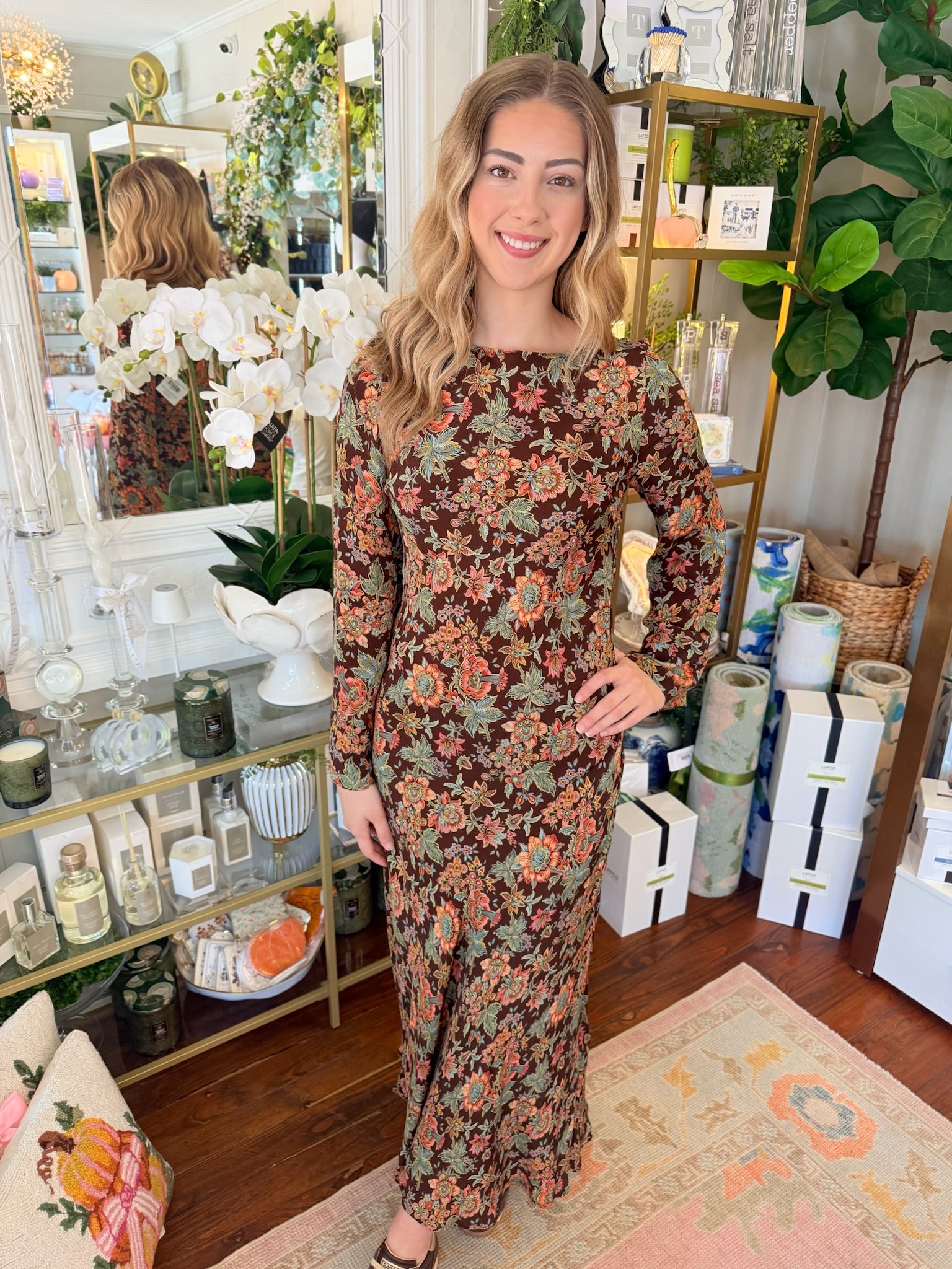 Lily Dress in Wallflower Brown | Elizabeth James The Label