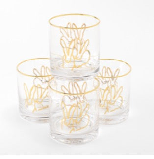 Double Bunny Old Fashioned Glasses Singles | Hunt Slonem