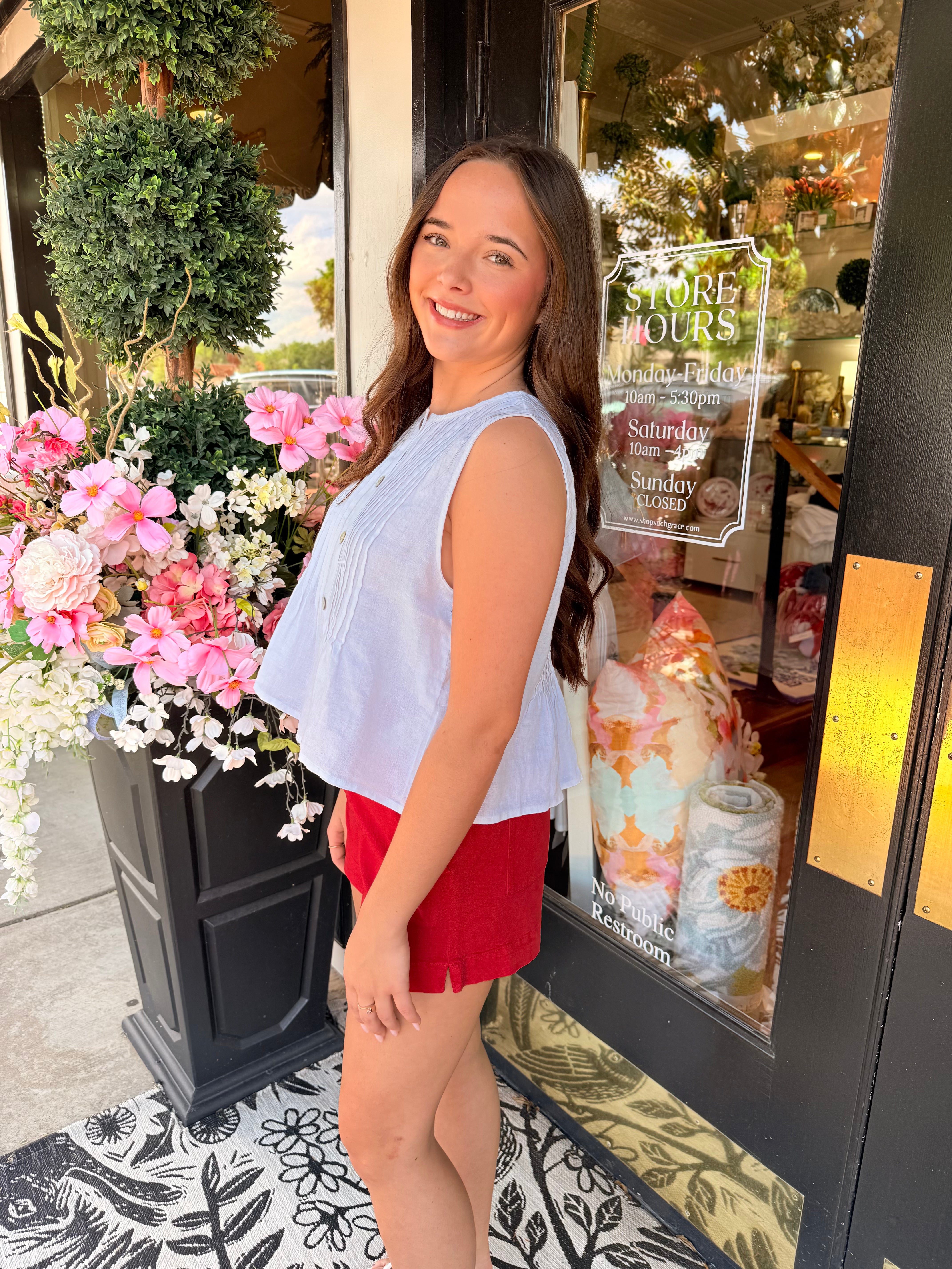 Sleeveless Pintuck Top - White | Bella Dahl