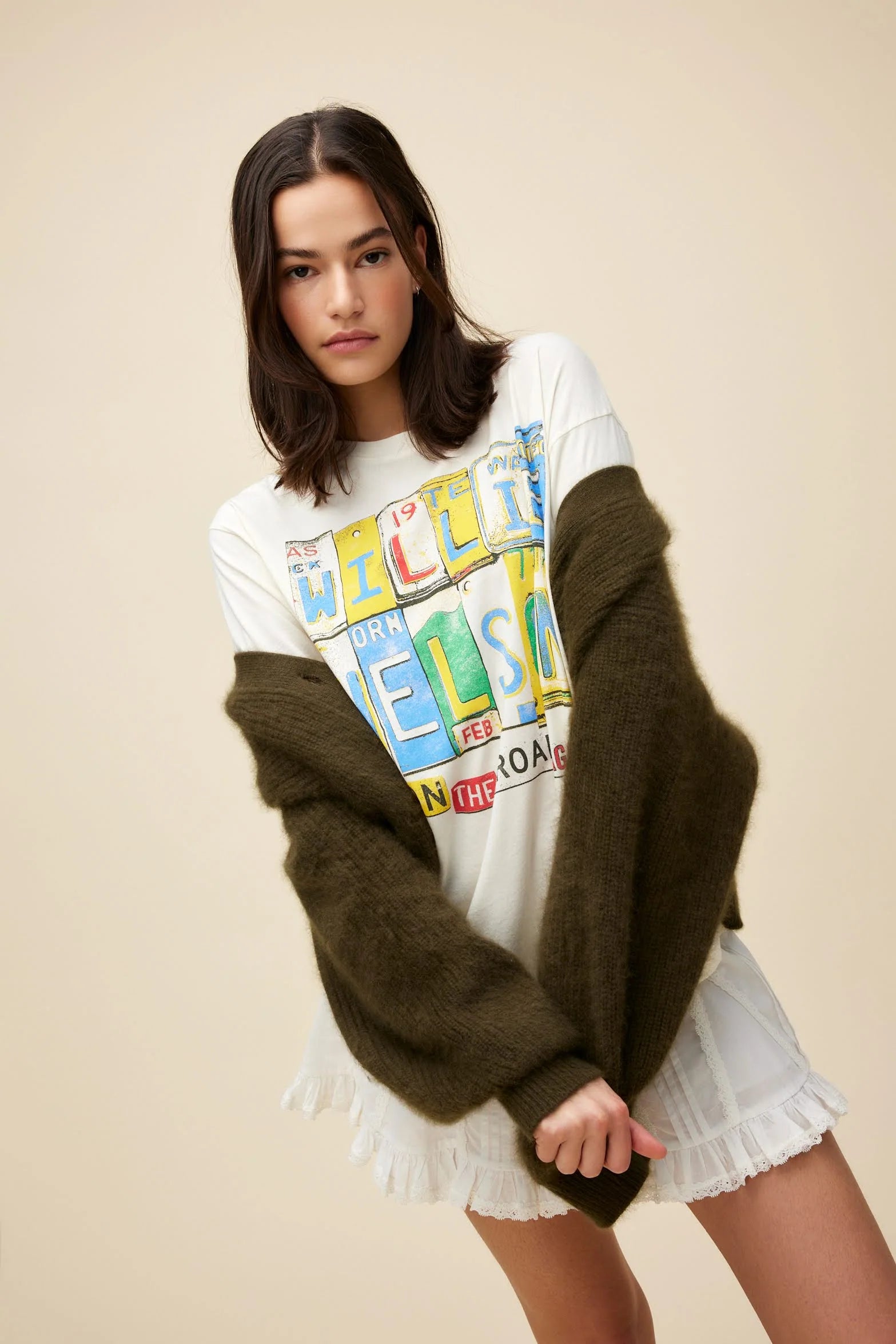 Willie Nelson On The Road Again Boyfriend Tee | Daydreamer