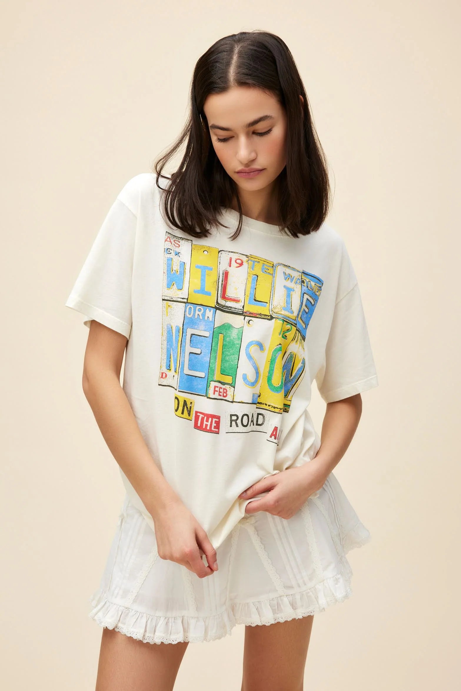 Willie Nelson On The Road Again Boyfriend Tee | Daydreamer