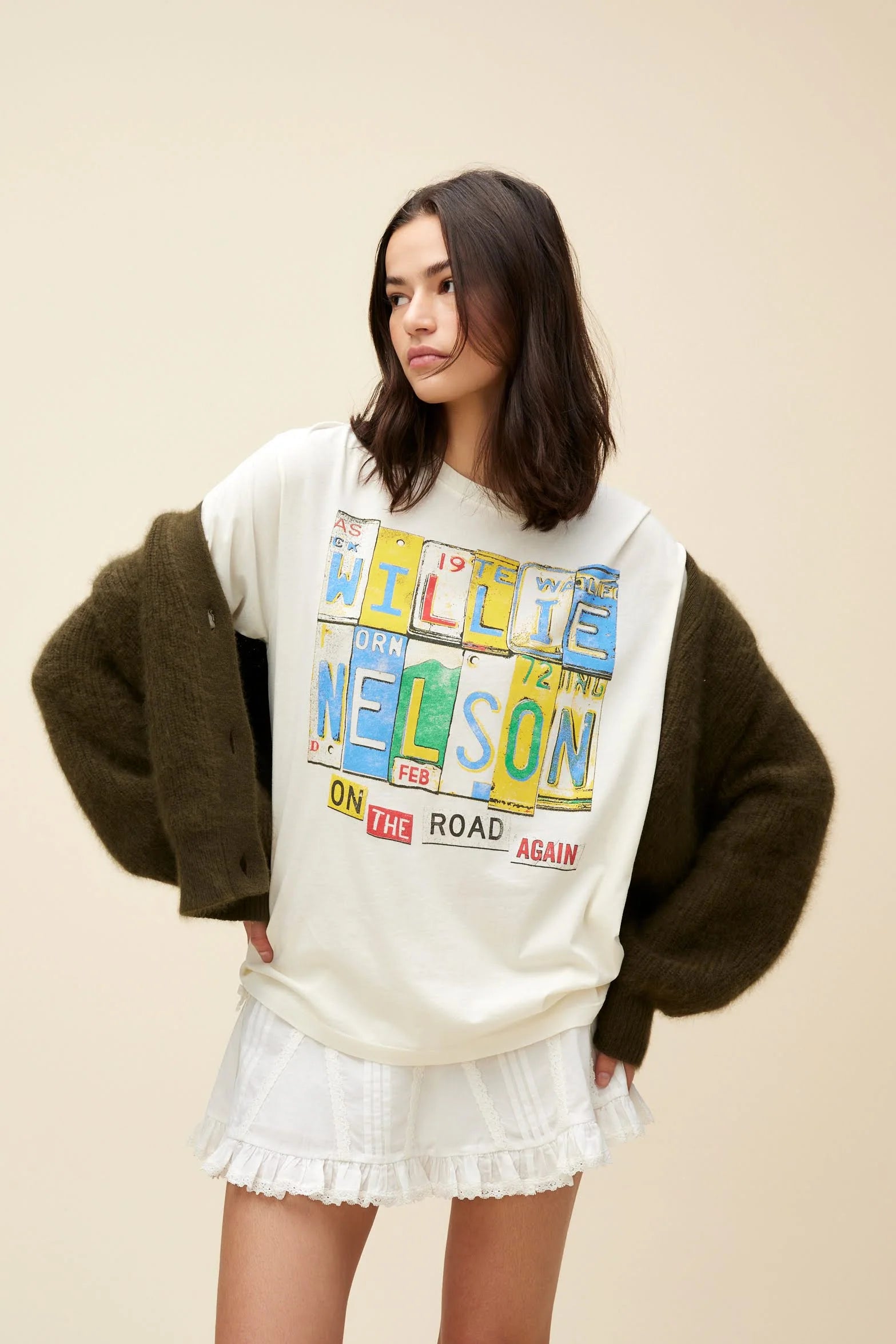 Willie Nelson On The Road Again Boyfriend Tee | Daydreamer