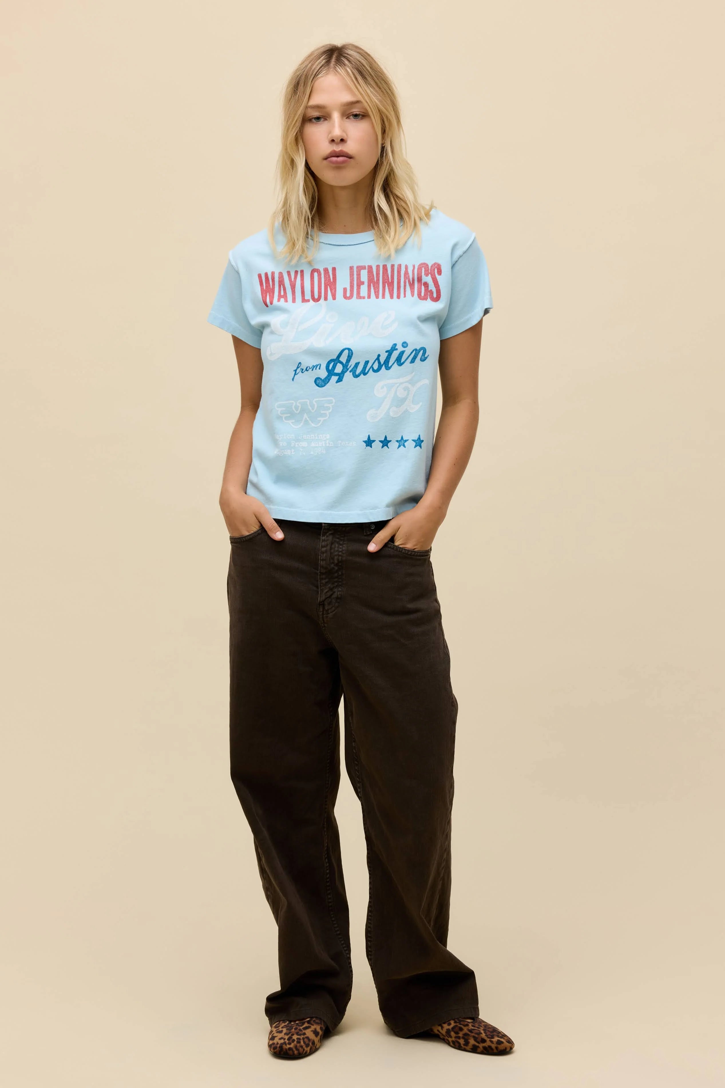 Waylon Jennings Live From Austin Reverse GF Tee | DAYDREAMER