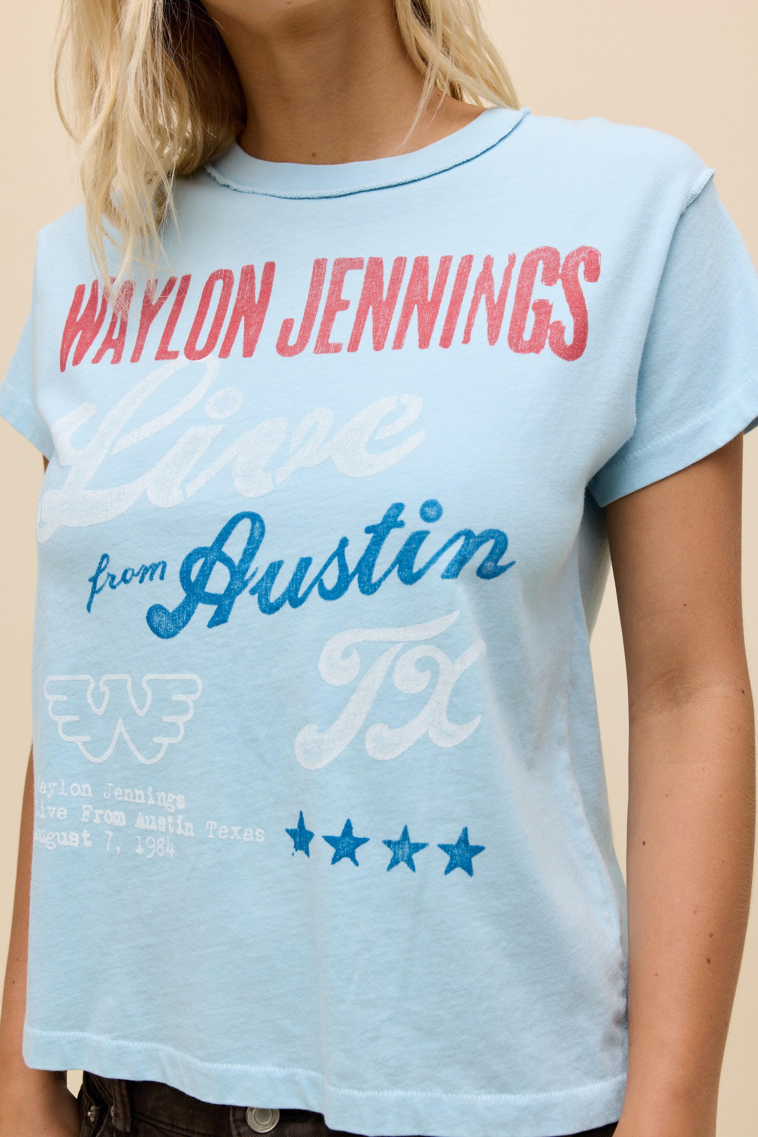 Waylon Jennings Live From Austin Reverse GF Tee | DAYDREAMER