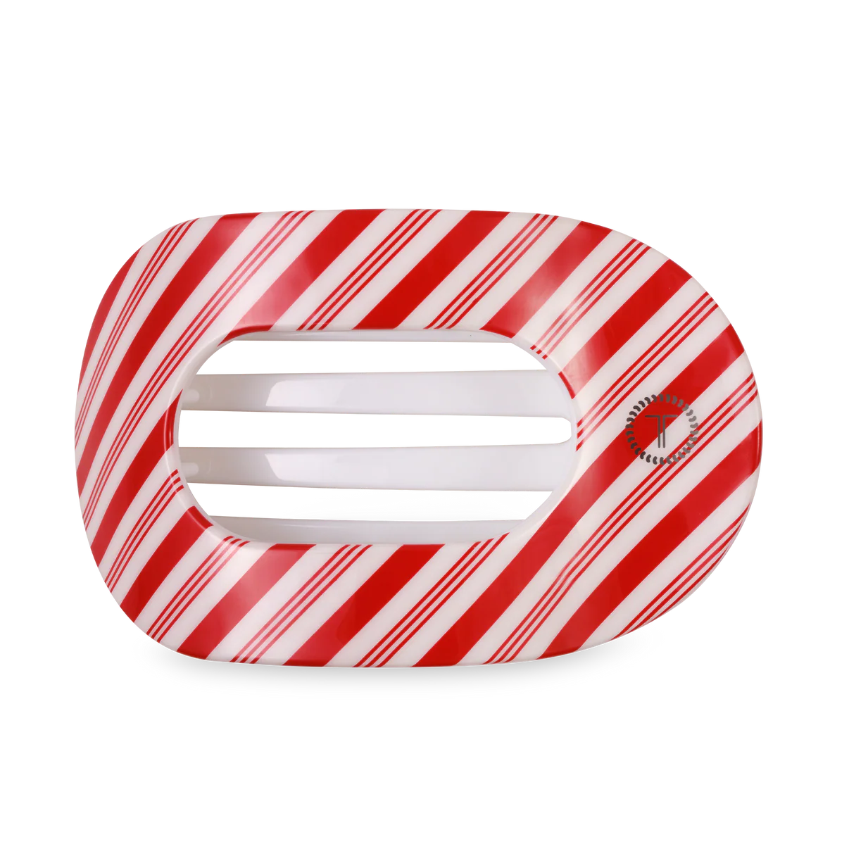 Candy Cane Crush Large Flat Round Hair Clip | Teleties