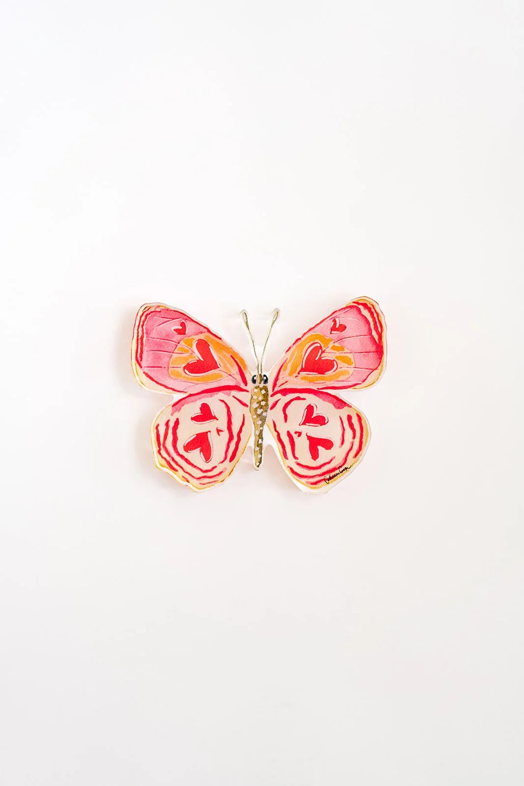 Heart Butterfly Acrylic Art Block (Large) | Catherine Cartie