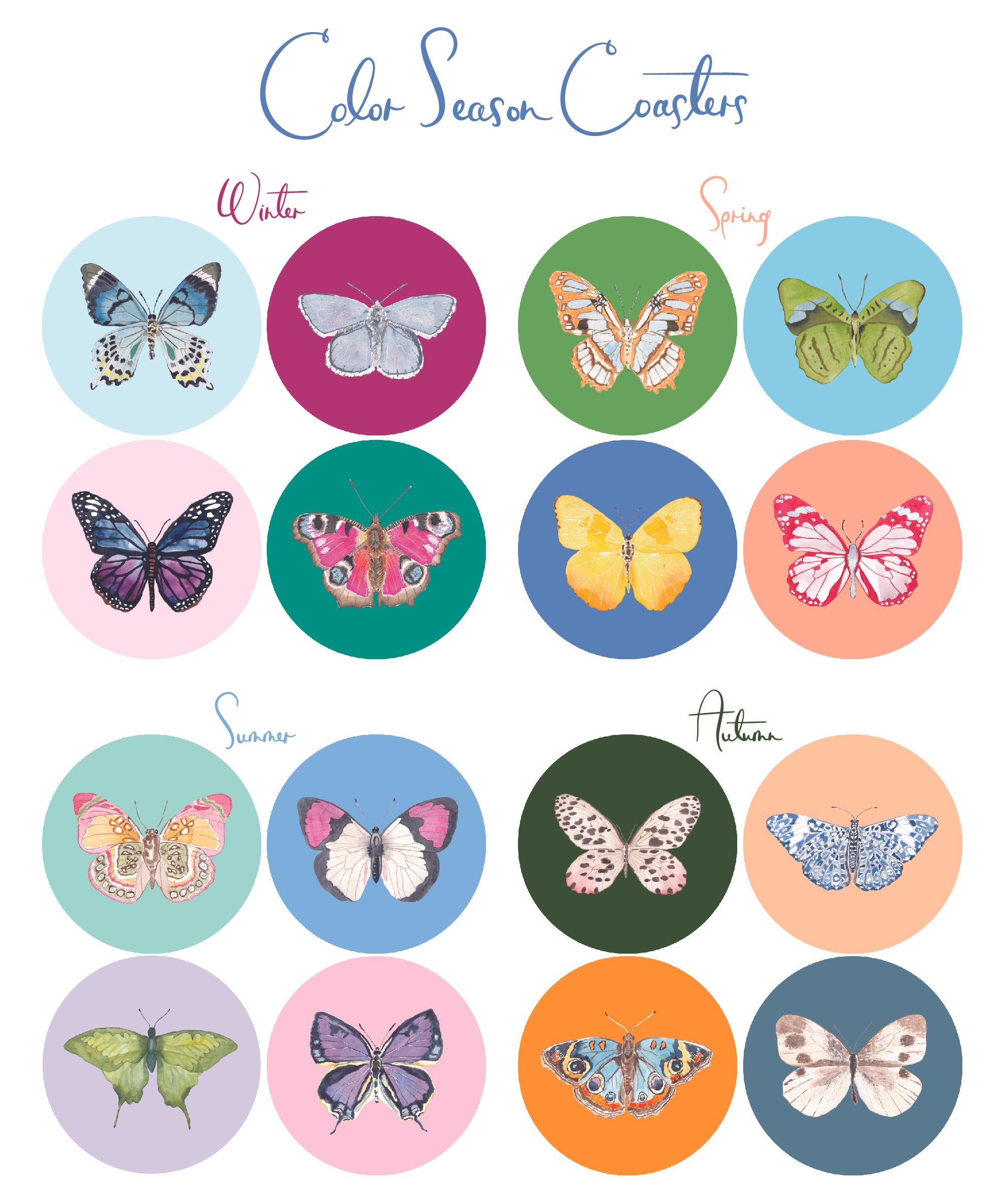 Acrylic Butterfly Coaster Set | Catherine Cartie