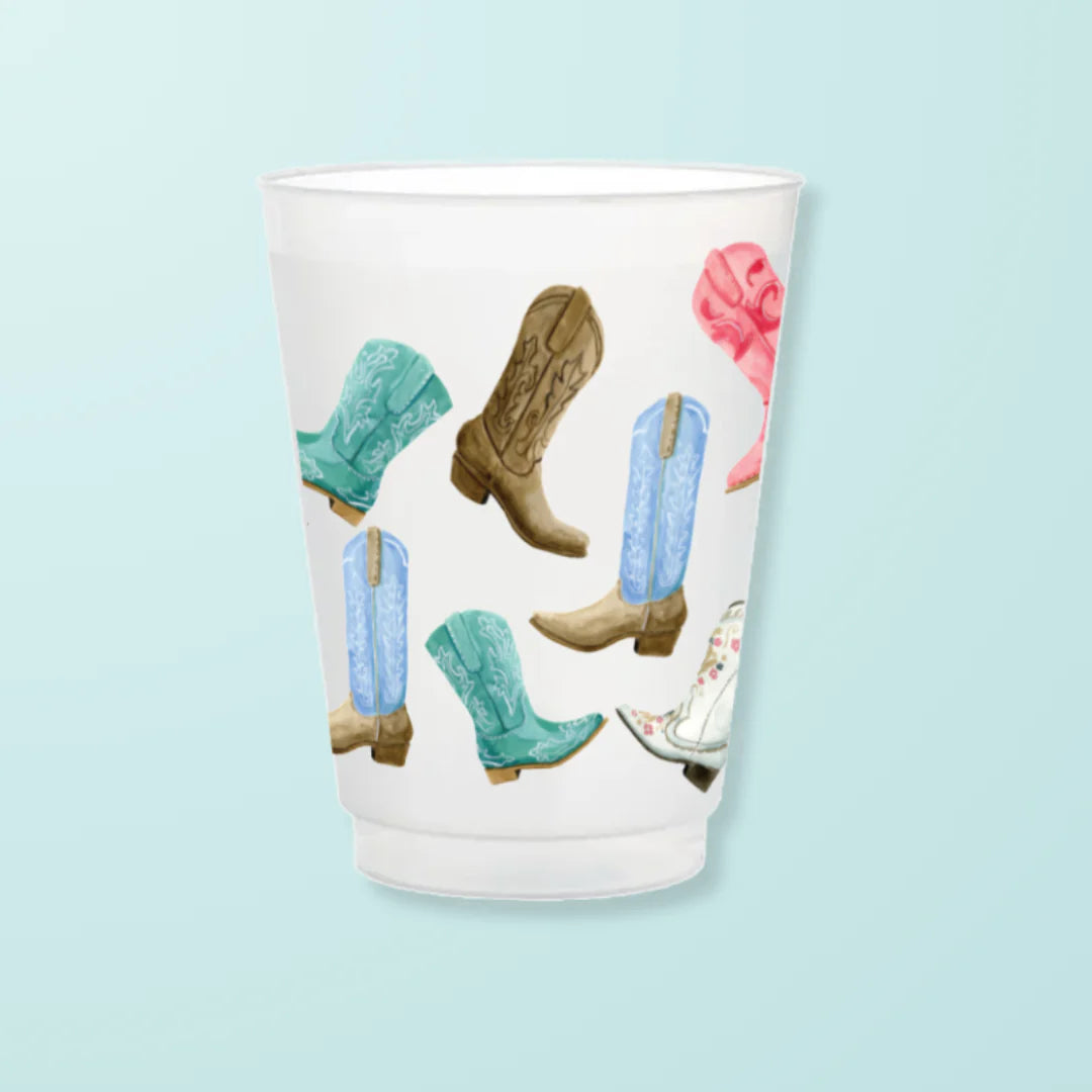 Colorful Cowboy Boots Frosted Cups | Taylor Paladino