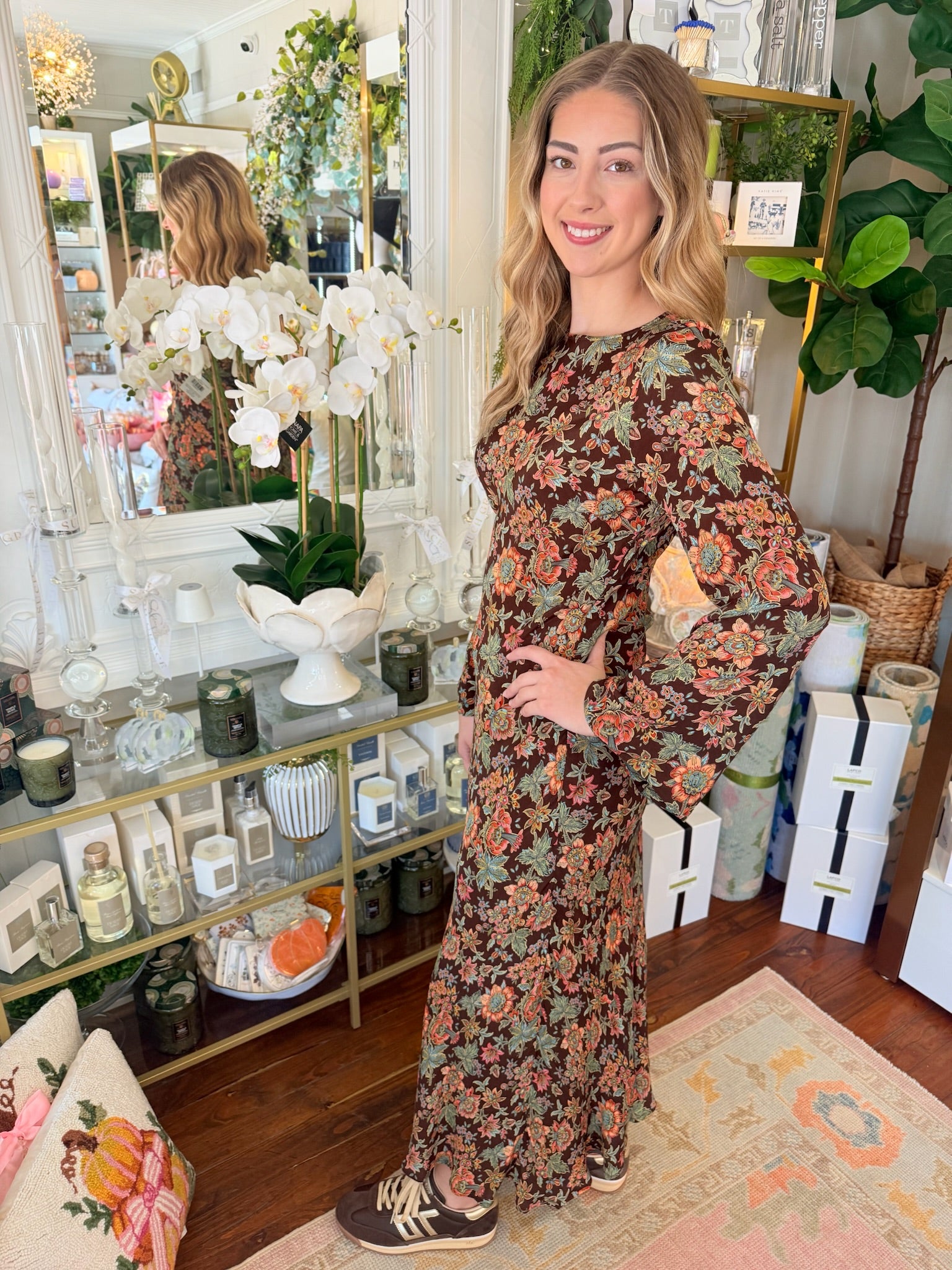 Lily Dress in Wallflower Brown | Elizabeth James The Label