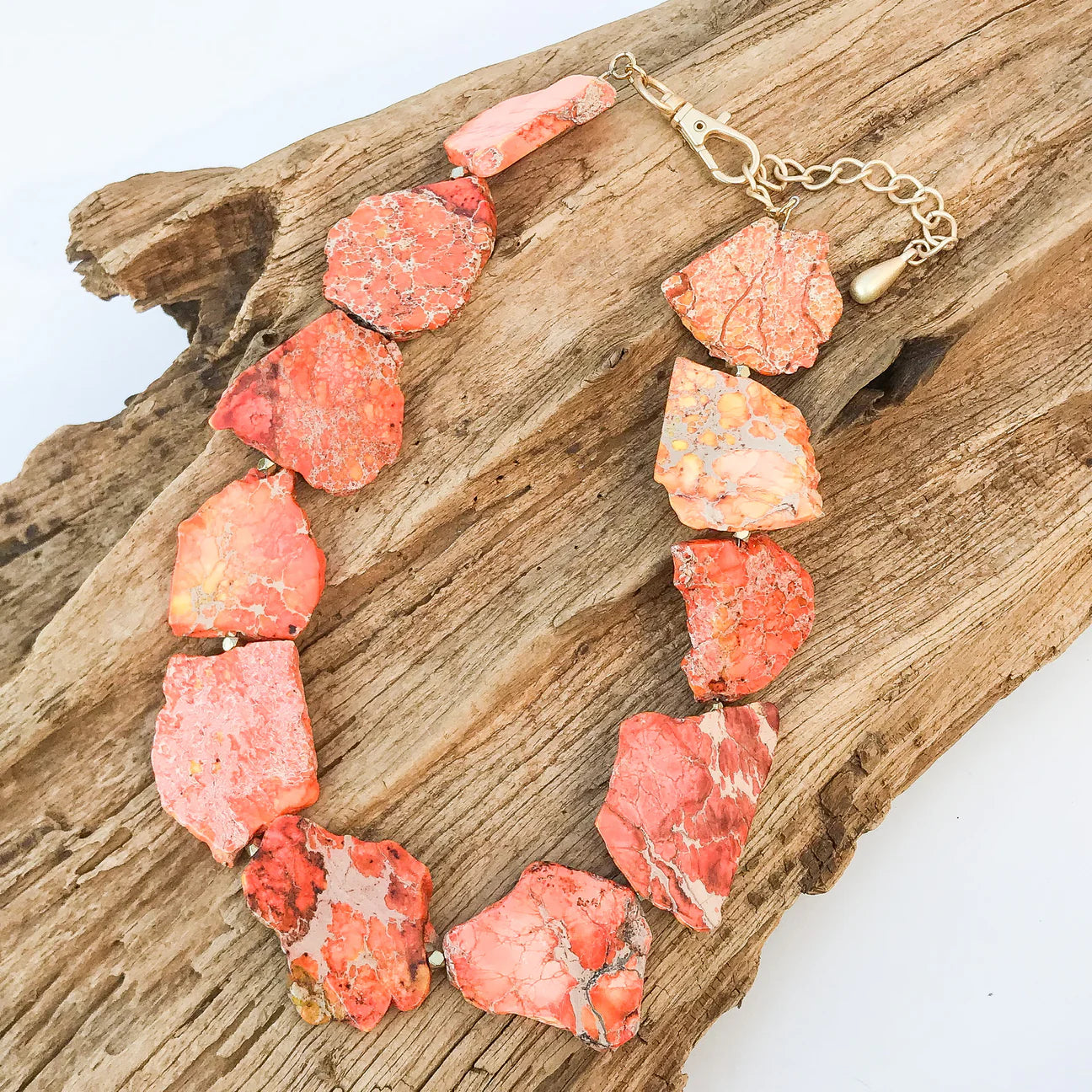 Jasper Gemstone Slab Necklace (18")