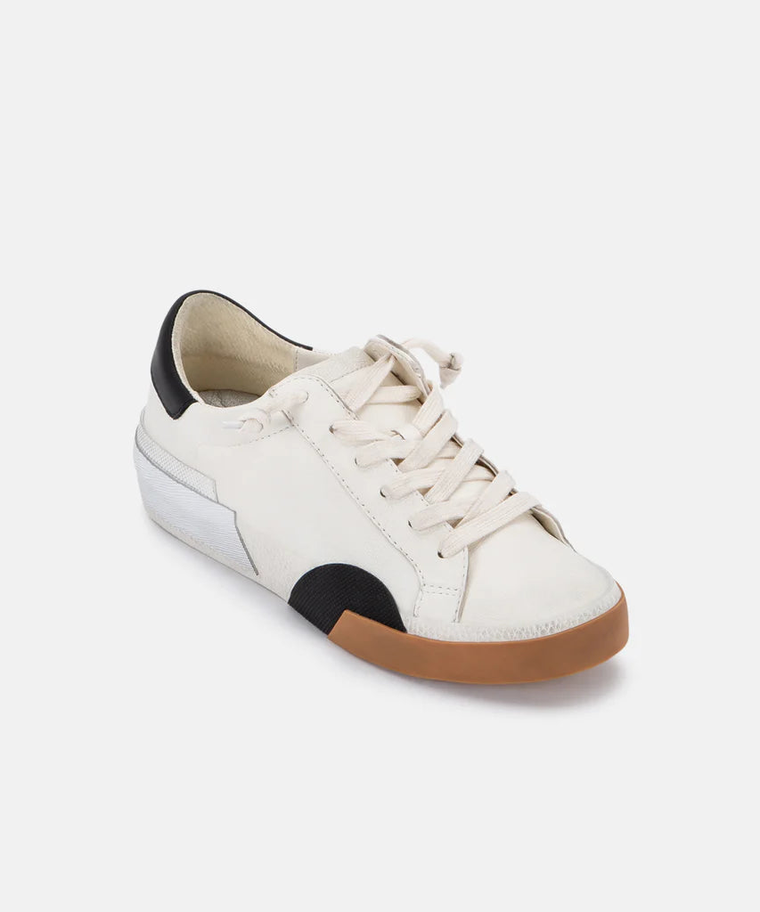 Zina White Black Leather Sneakers | Dolce Vita