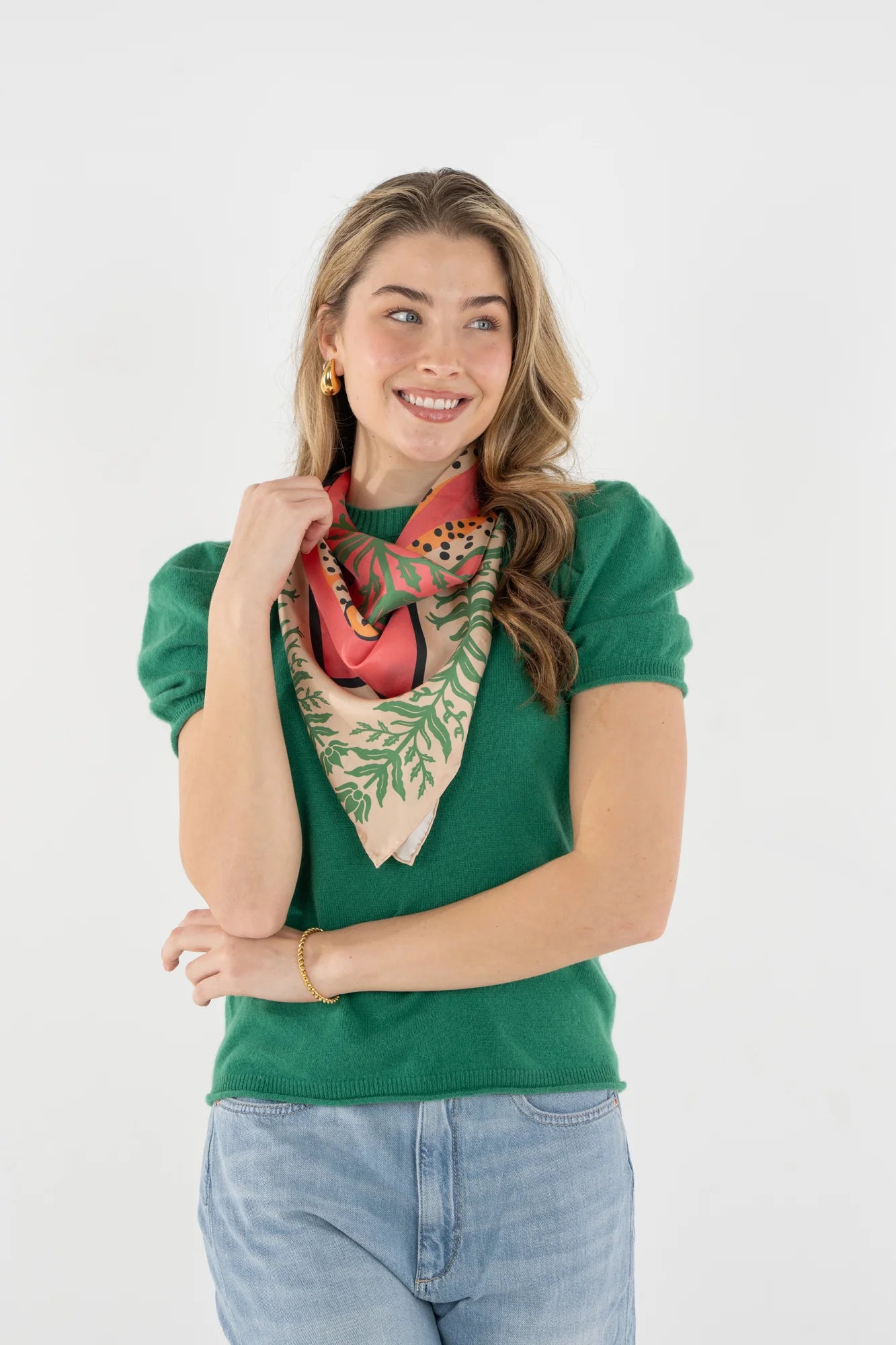 Hand-Stitched Silk Scarf - Cabana Cat | Emily McCarthy