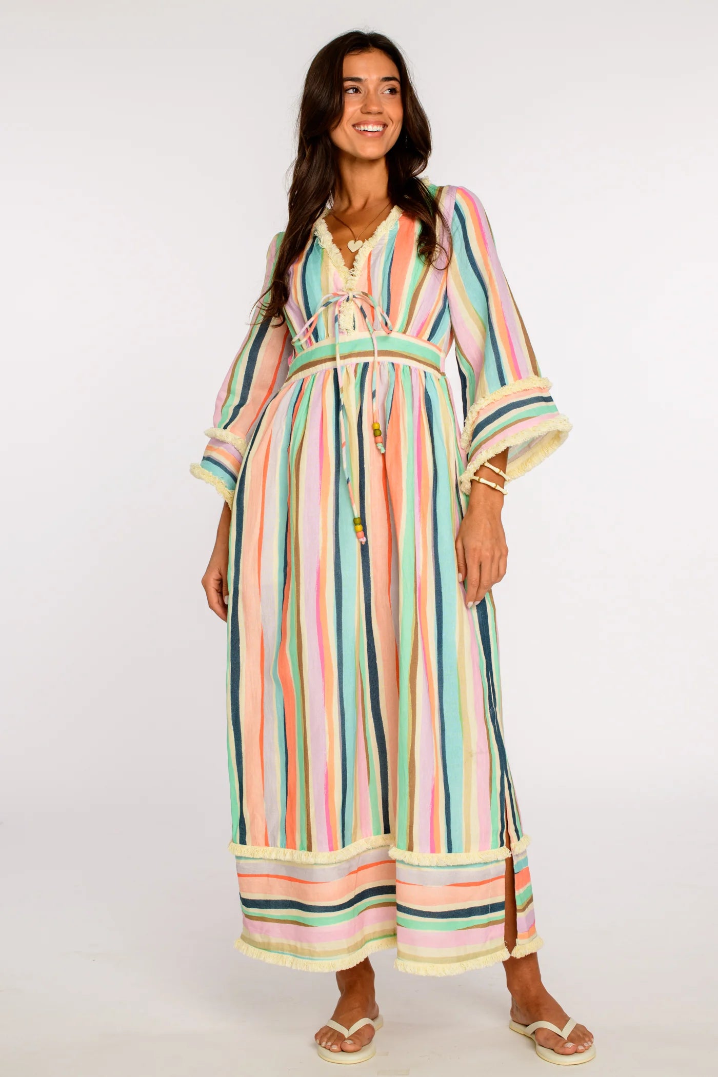 Astrid Caftan in Sherbet Stripe | Elizabeth James
