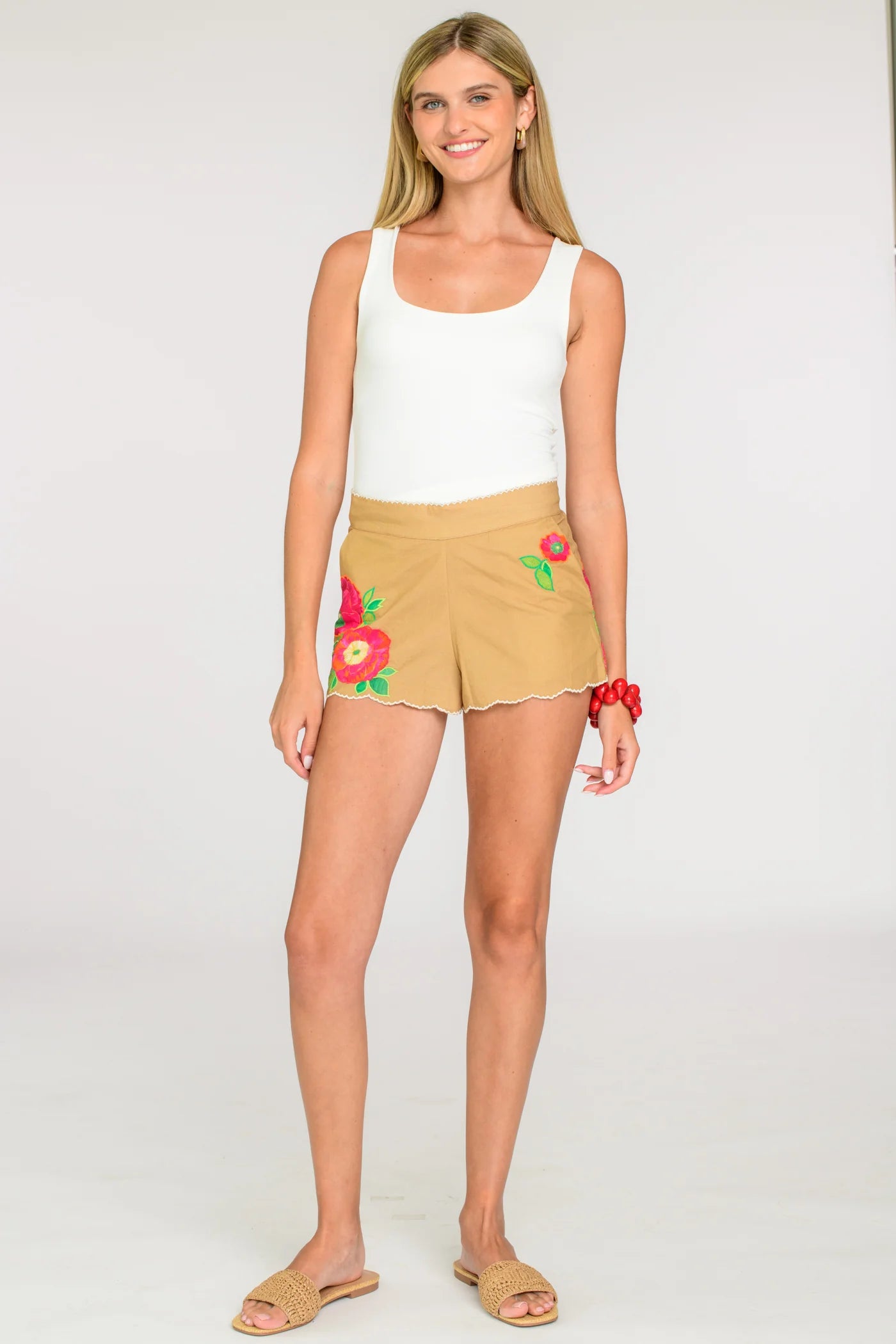 Jojo Shorts in Poppy Patch Iced Coffee | Elizabeth James
