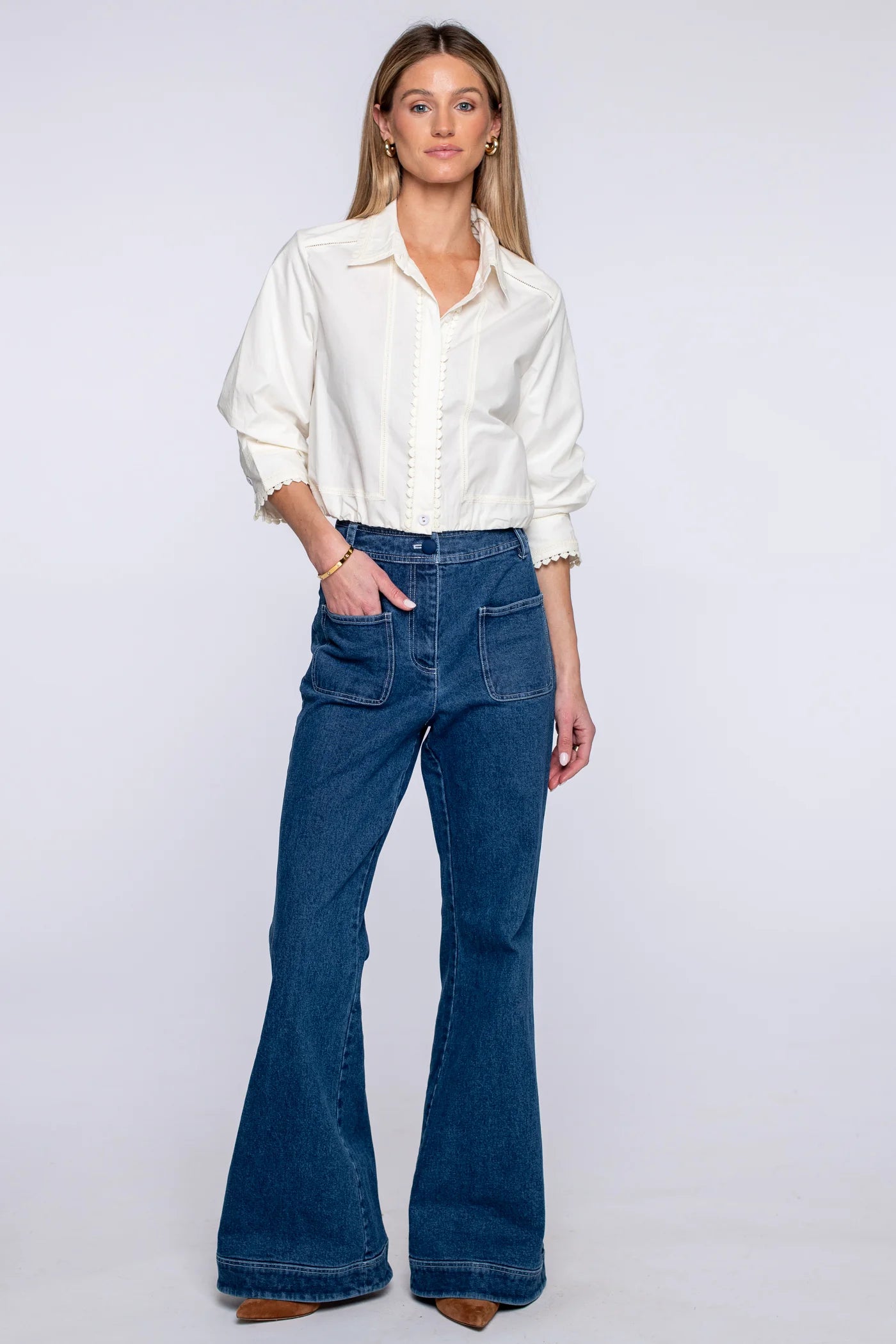 Carter Top in Solid White | Elizabeth James