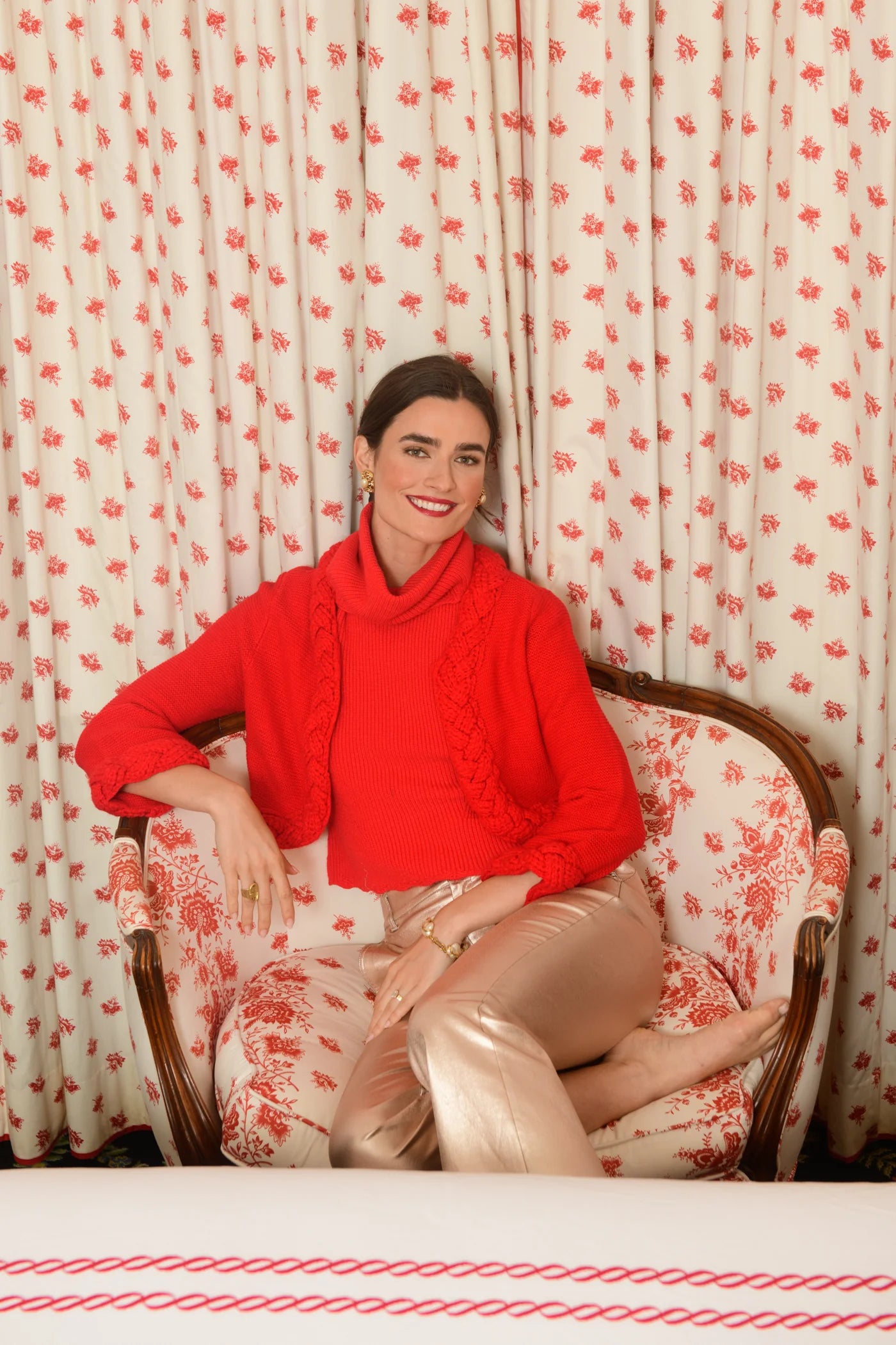 Honey Cardigan in Red | Elizabeth James