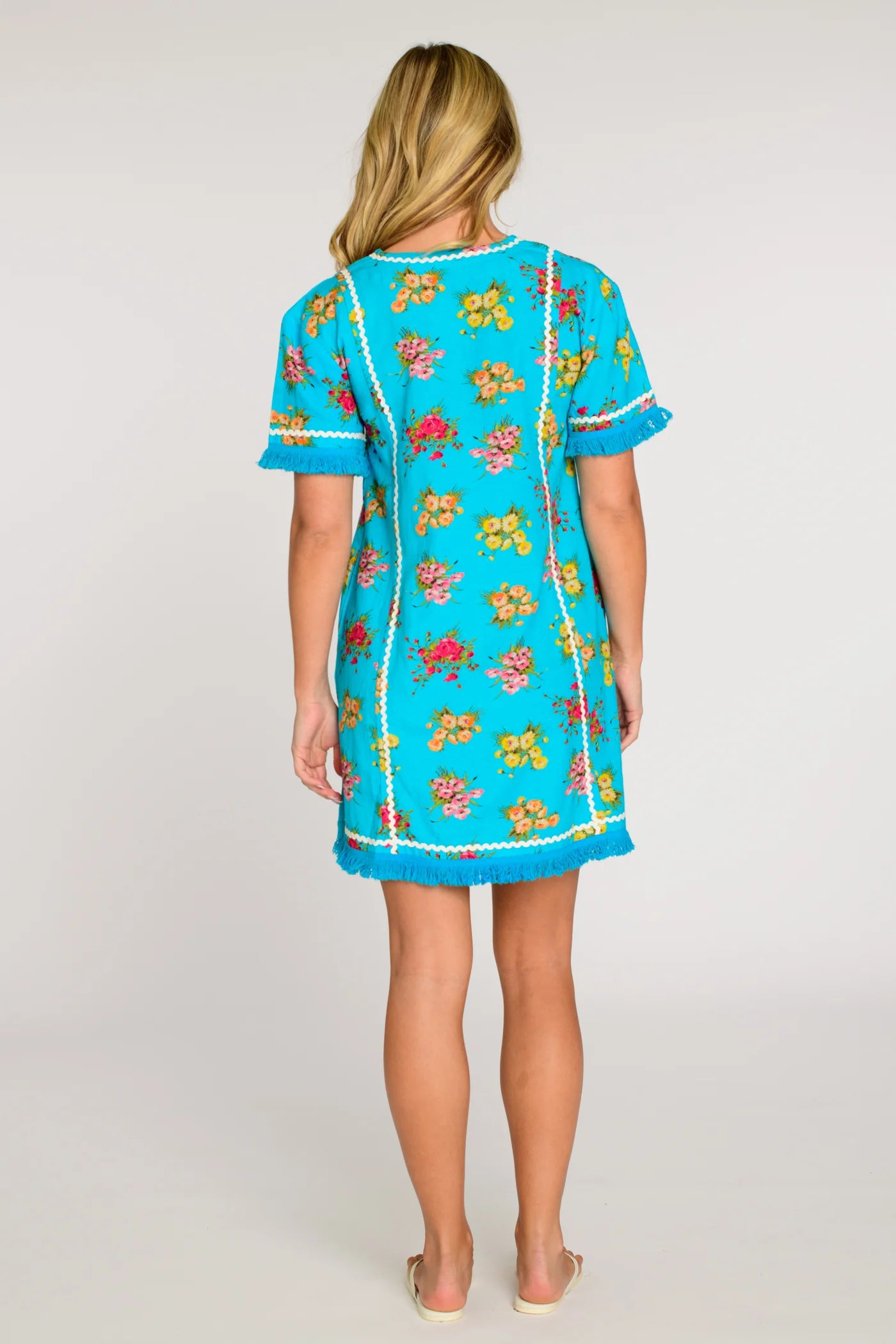 Romy Dress in Bouquet Toss Aqua | Elizabeth James