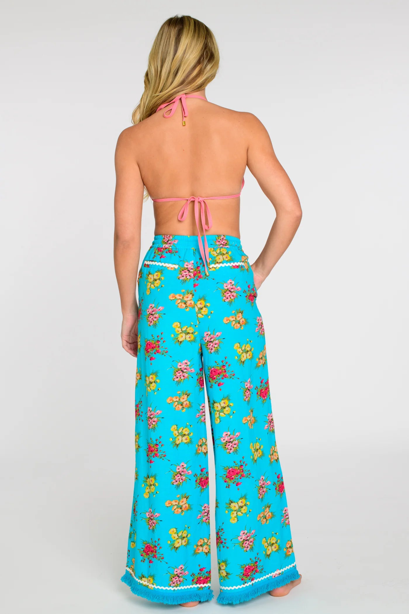 Presley Pants in Bouquet Toss Aqua | Elizabeth James