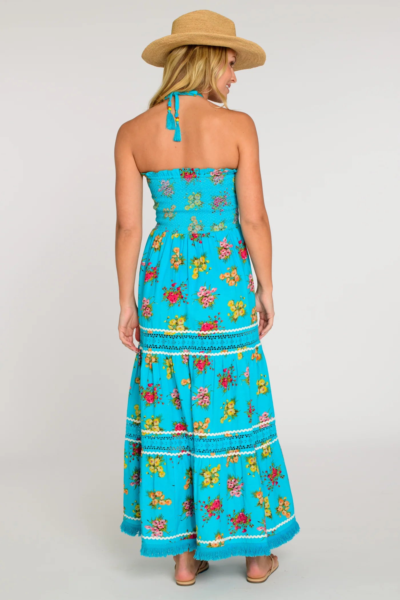 Cleo Convertible Dress in Bouquet Toss Aqua | Elizabeth James