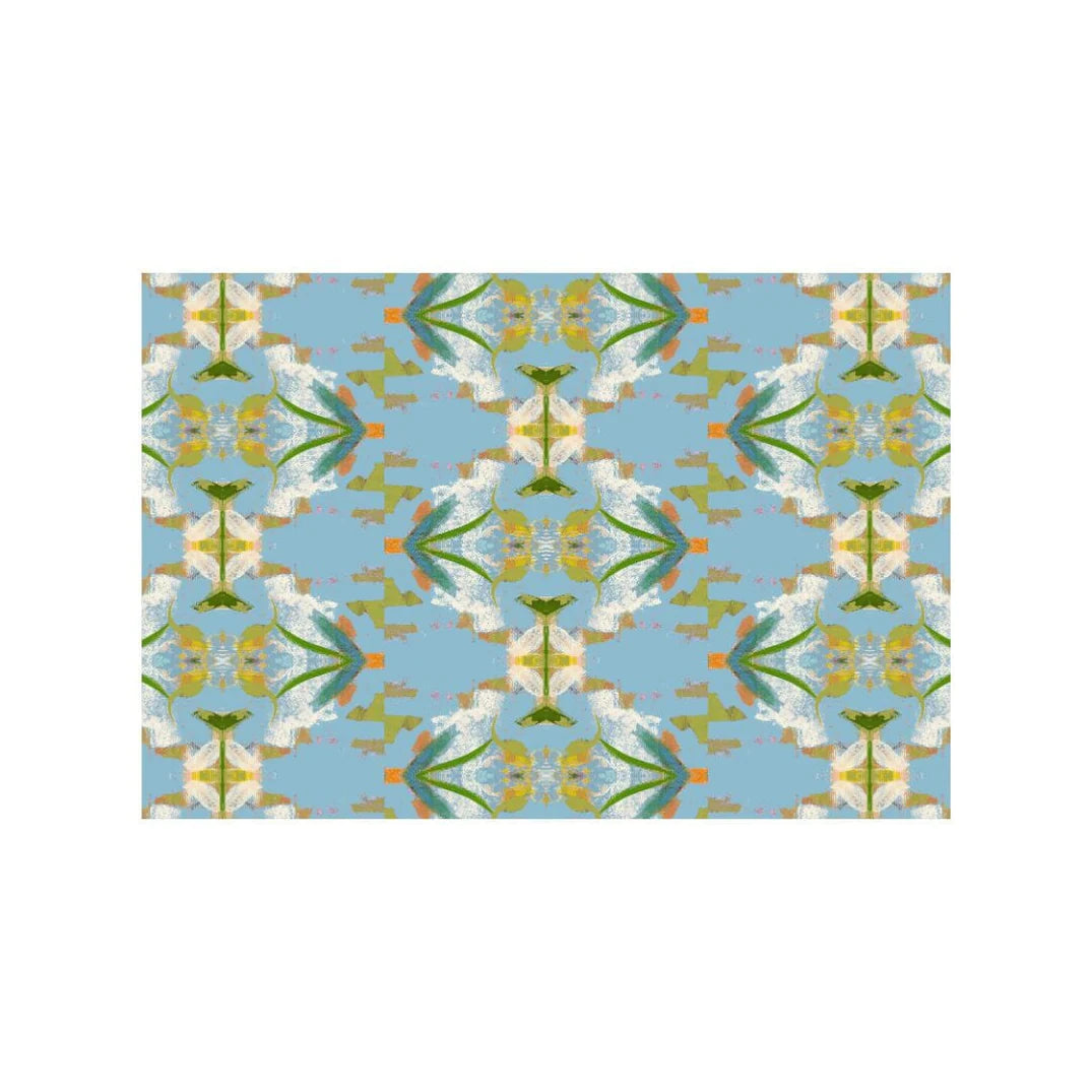 English Garden Blue Floor Mat | Laura Park