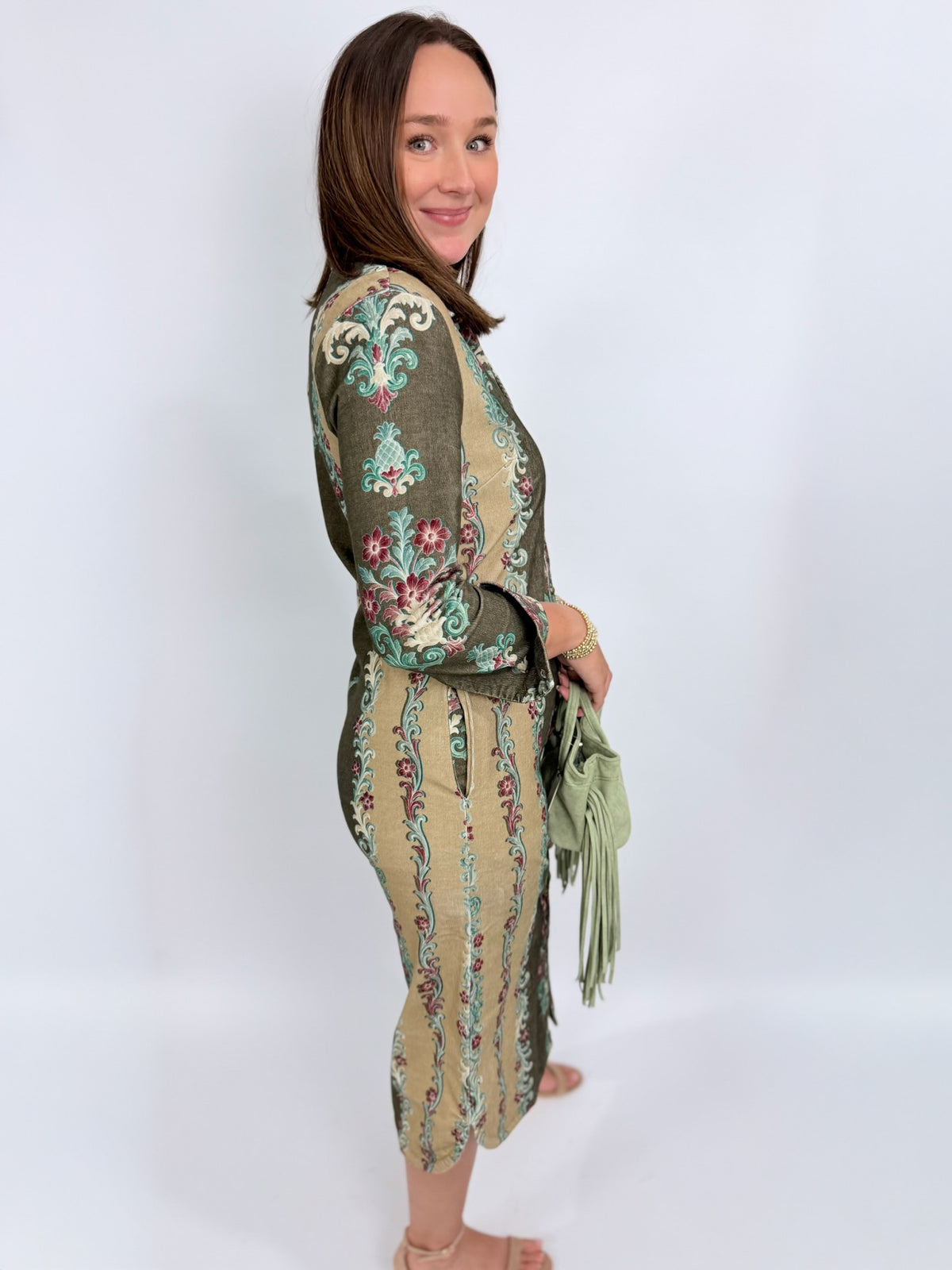 Cleo Dress - Golded Stripe | Double A