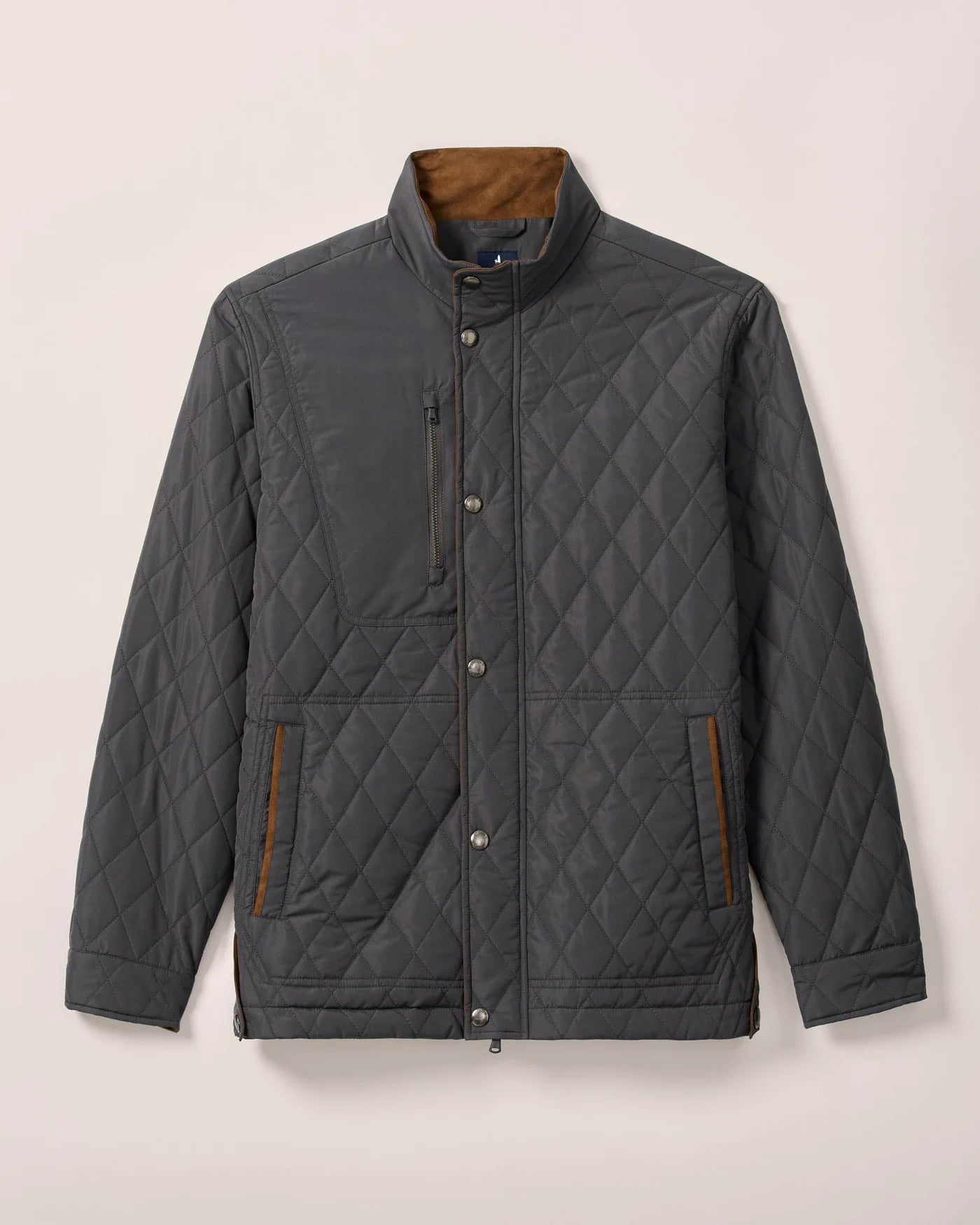 Juno Quilted Snap Jacket - Dark Grey | Johnnie-O