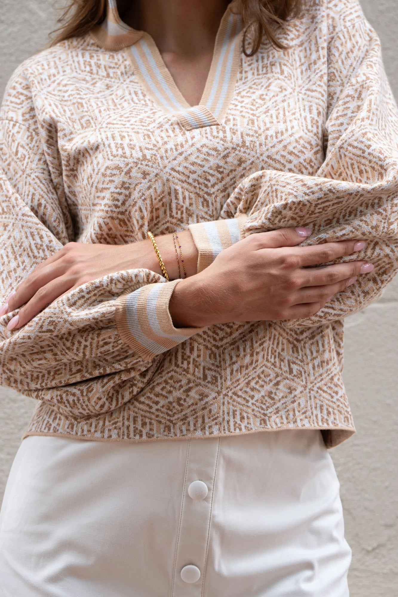 Lolli Sweater - Mosaic Monogram | Emily McCarthy