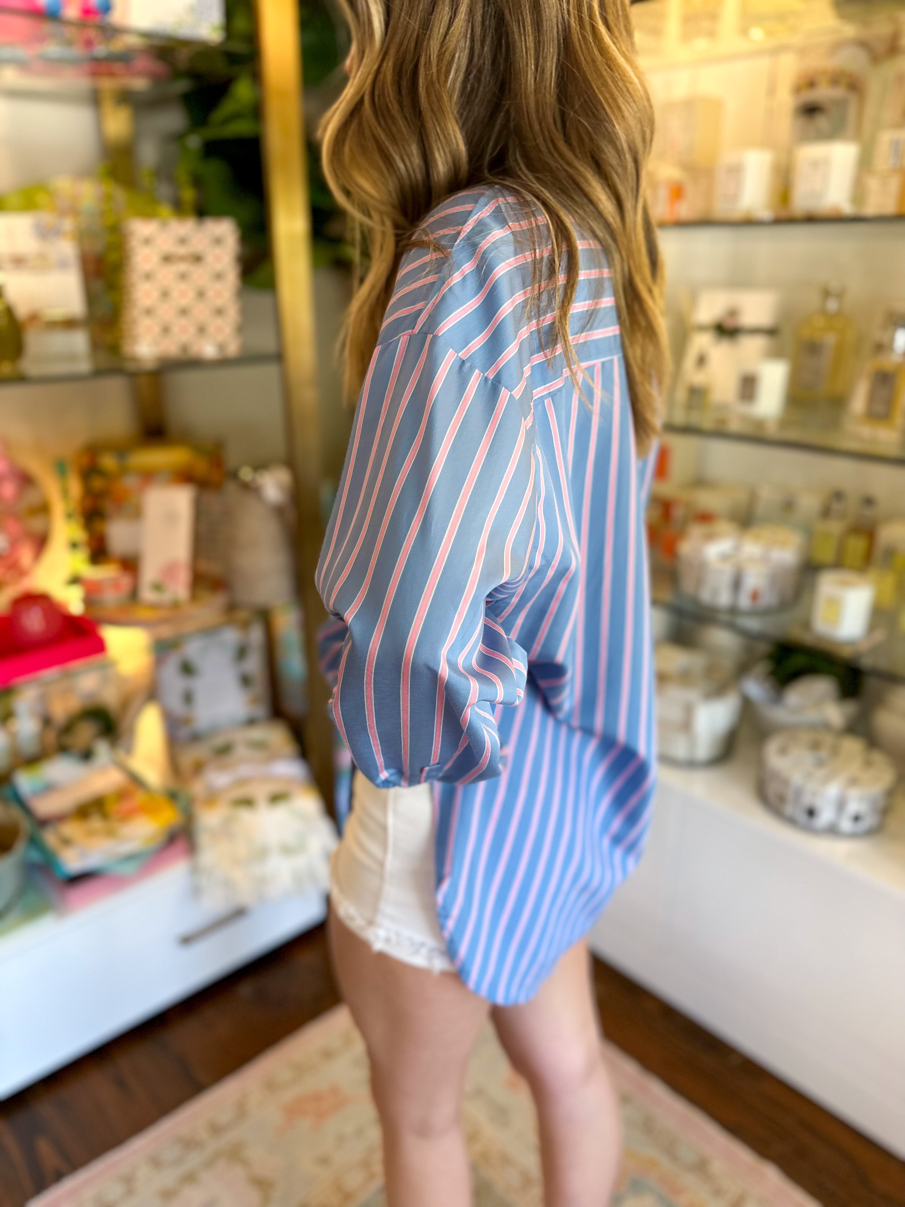 Pink Lagoon Striped Shirt