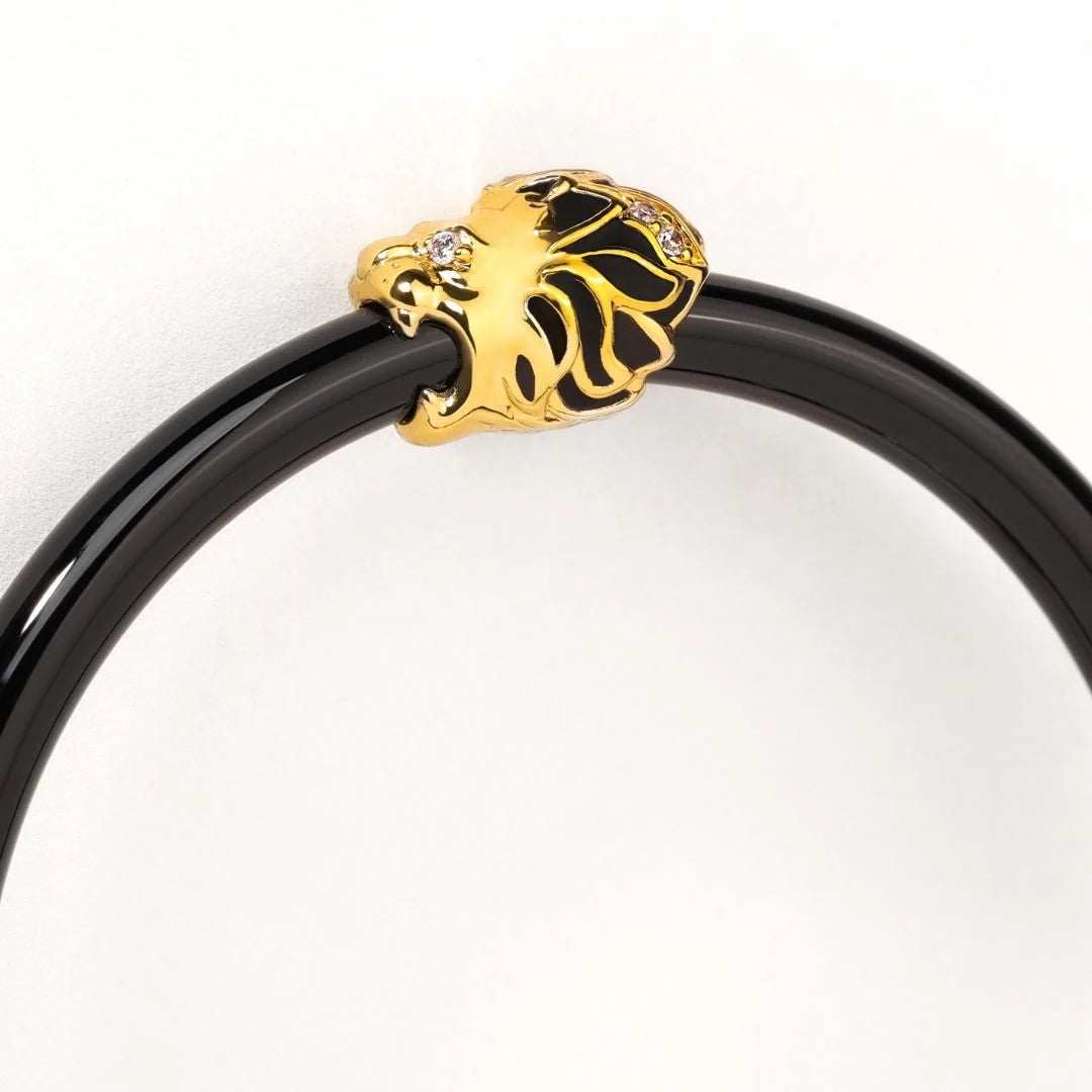 BuDha Girl | Fauna Lion All Weather Bangle - Black