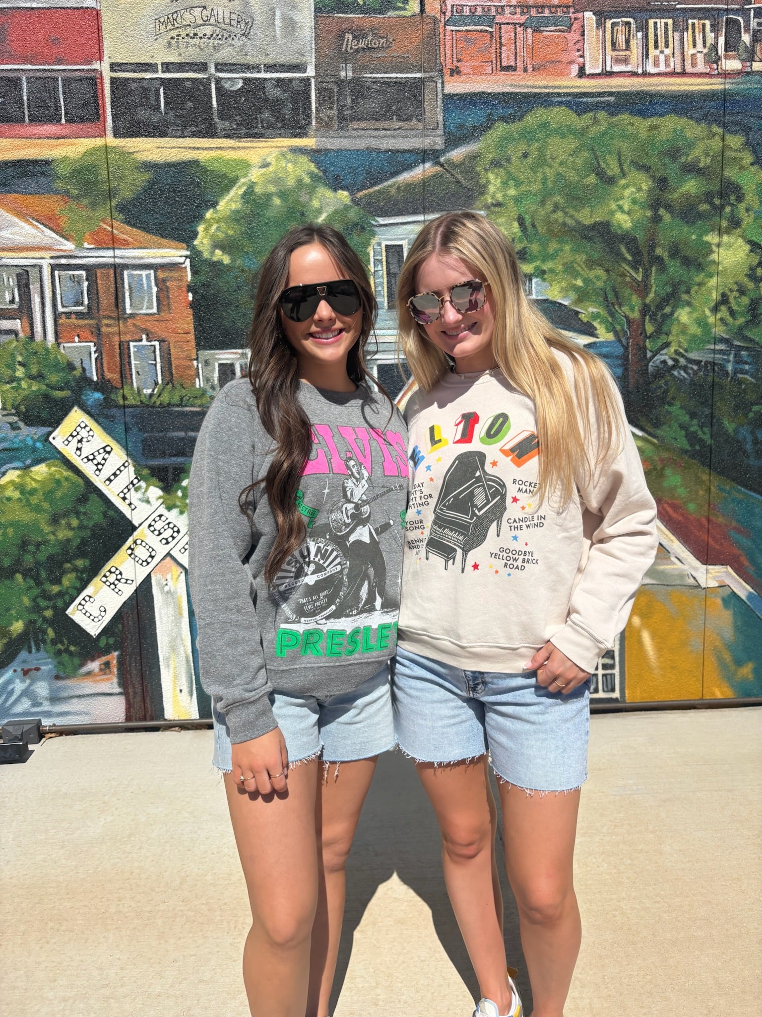 Elton John Rainbow Piano Vintage Raglan Sweatshirt | DAYDREAMER